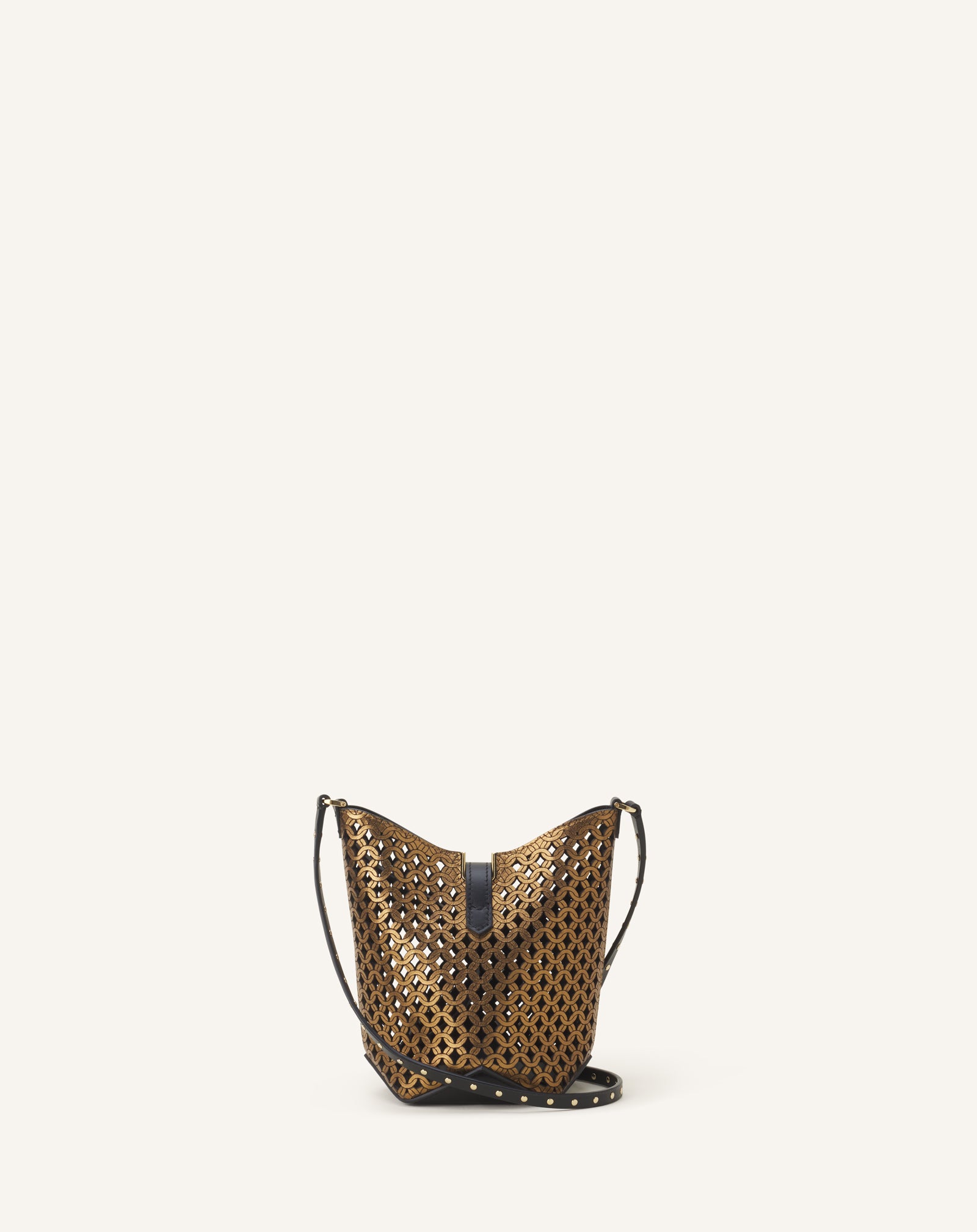 SAC SCEAU NANO CATCH BY LANVIN EN CUIR BRILLANT LAZÉ ARGENT
