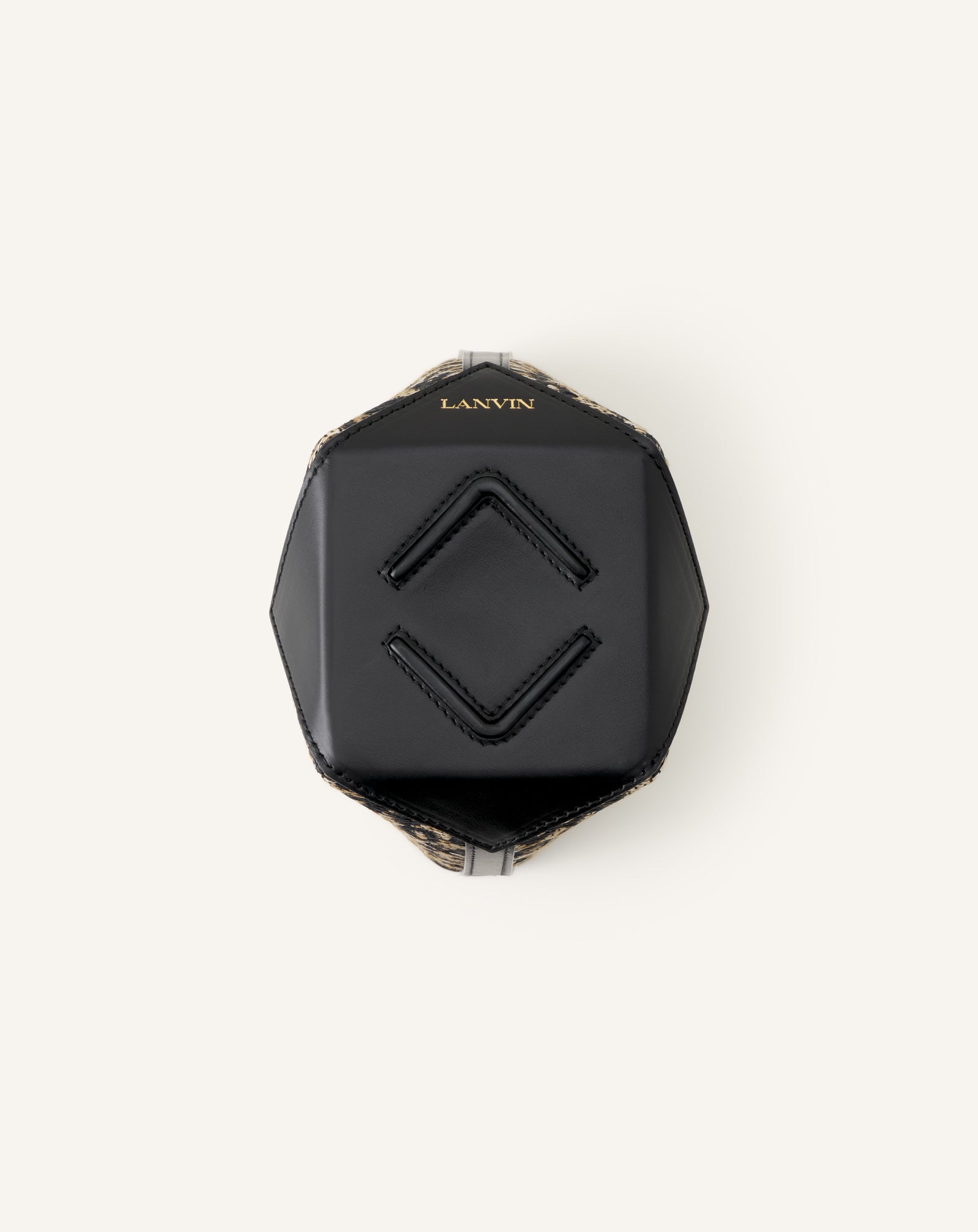 SAC SCEAU CATCH BY LANVIN PM EN RAFIA AVEC SANGLE BEIGE