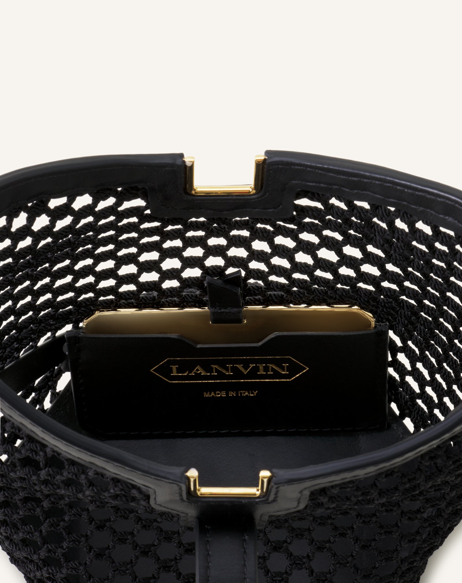 SAC SEAU NANO CATCH BY LANVIN EN RÉSILLE BLANC