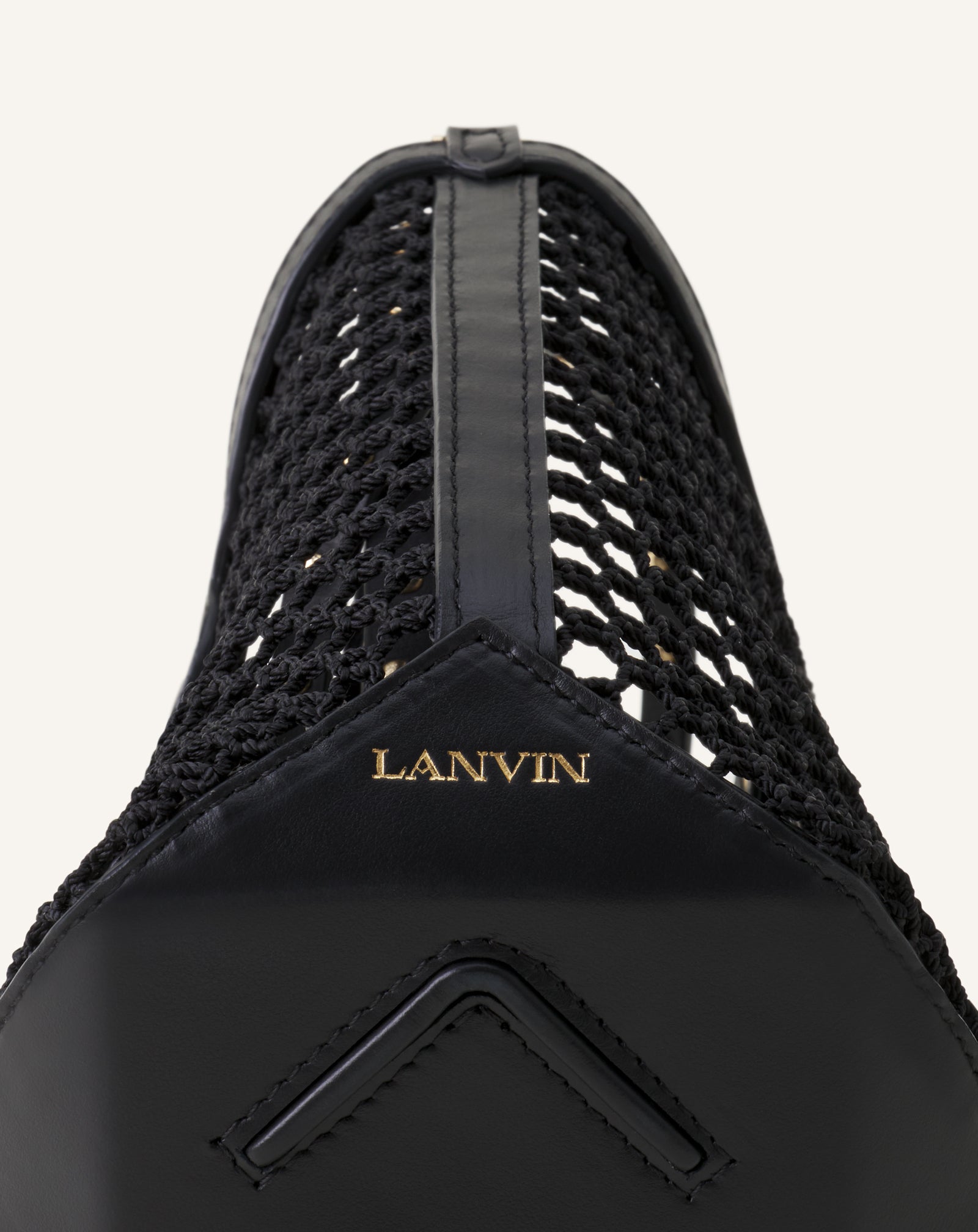 WHITE CATCH BY LANVIN NANO BUCKET BAG IN MESH