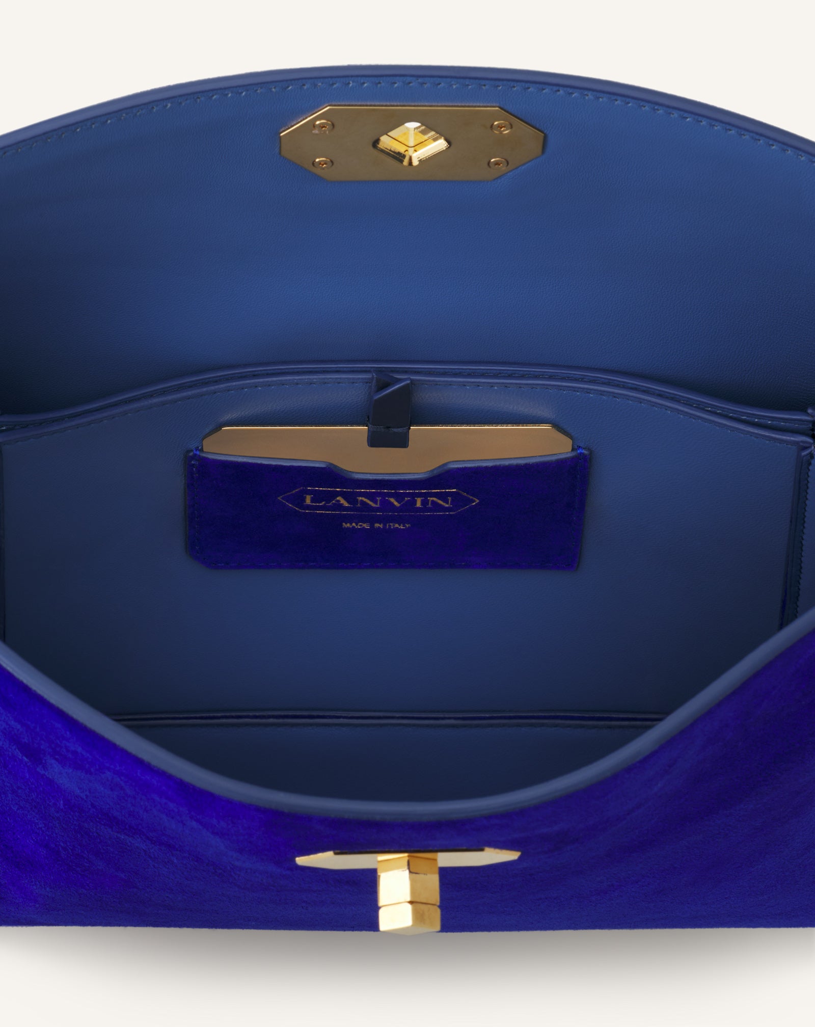 SAC EPAULE ASYMETRIQUE COMPAGNON MM EN DAIM  BLEU