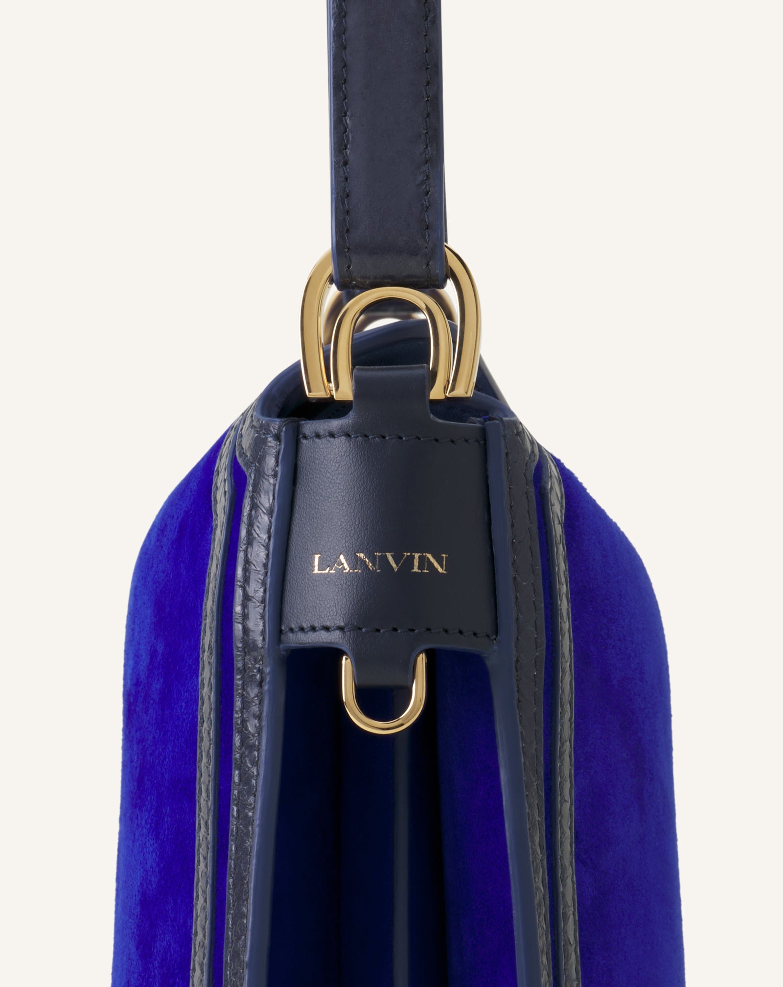 SAC EPAULE ASYMETRIQUE COMPAGNON MM EN DAIM  BLEU