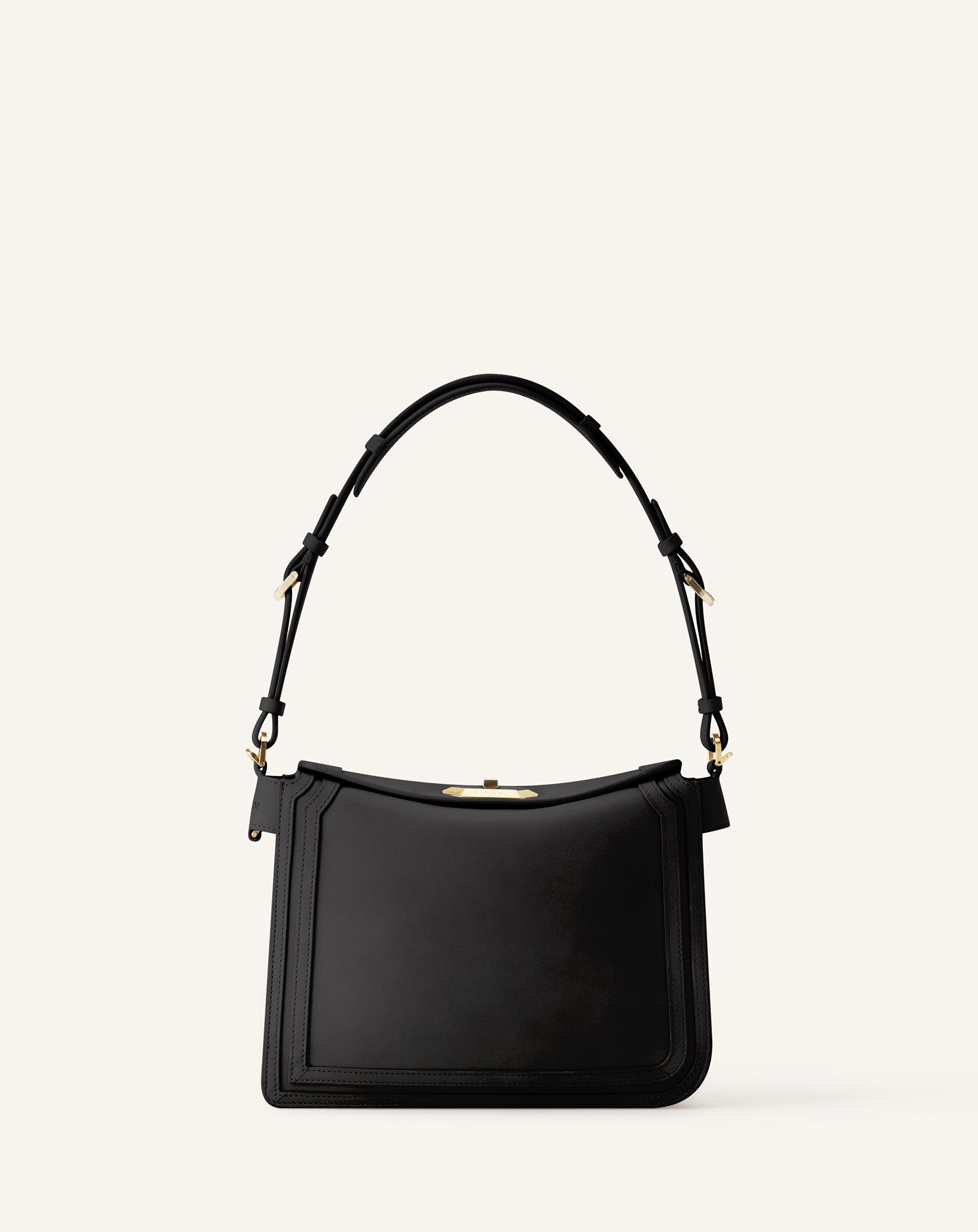 SAC EPAULE ASYMETRIQUE COMPAGNON PM EN CUIR NOIR