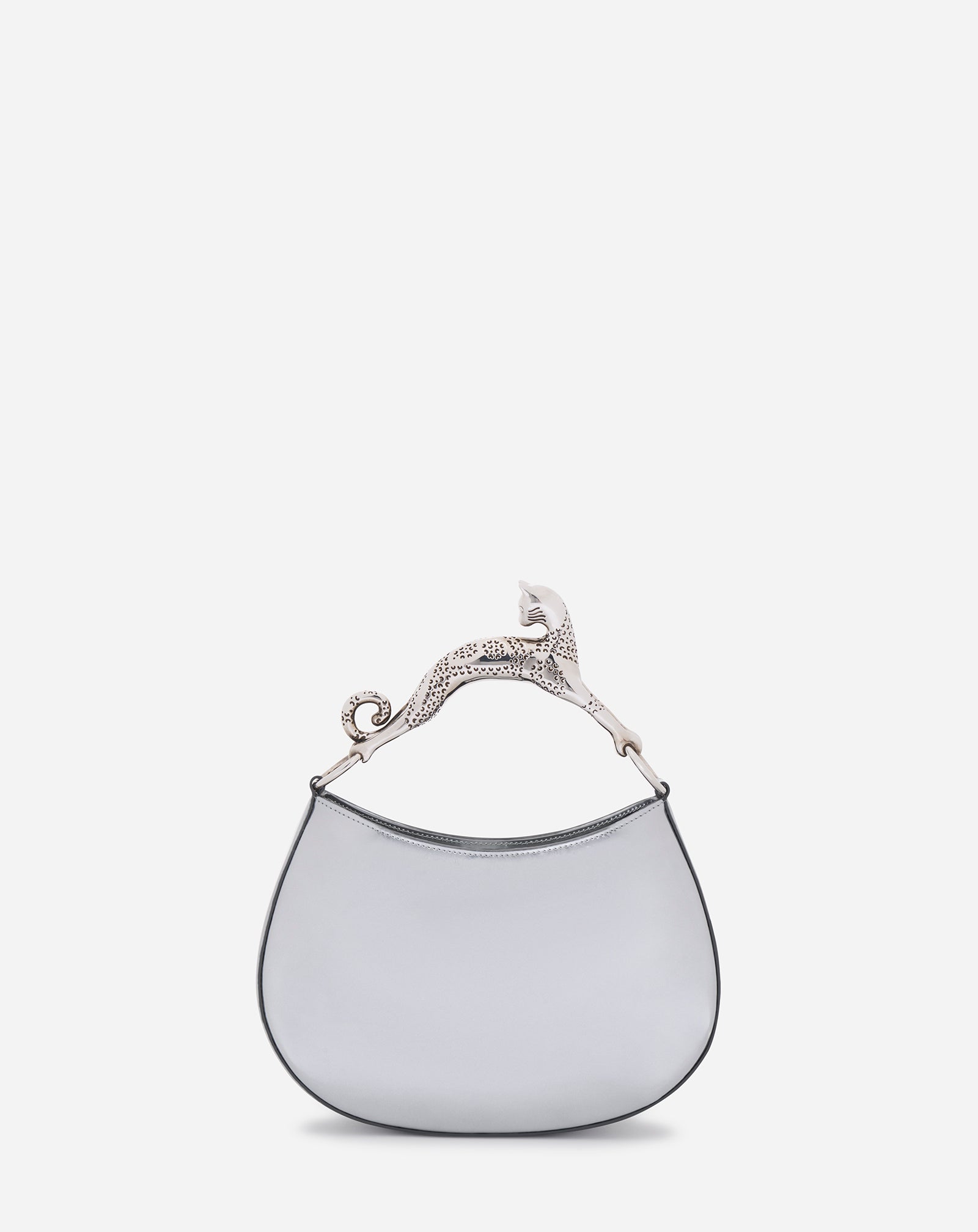 SAC HOBO CAT EN CUIR MÉTALLISÉ
