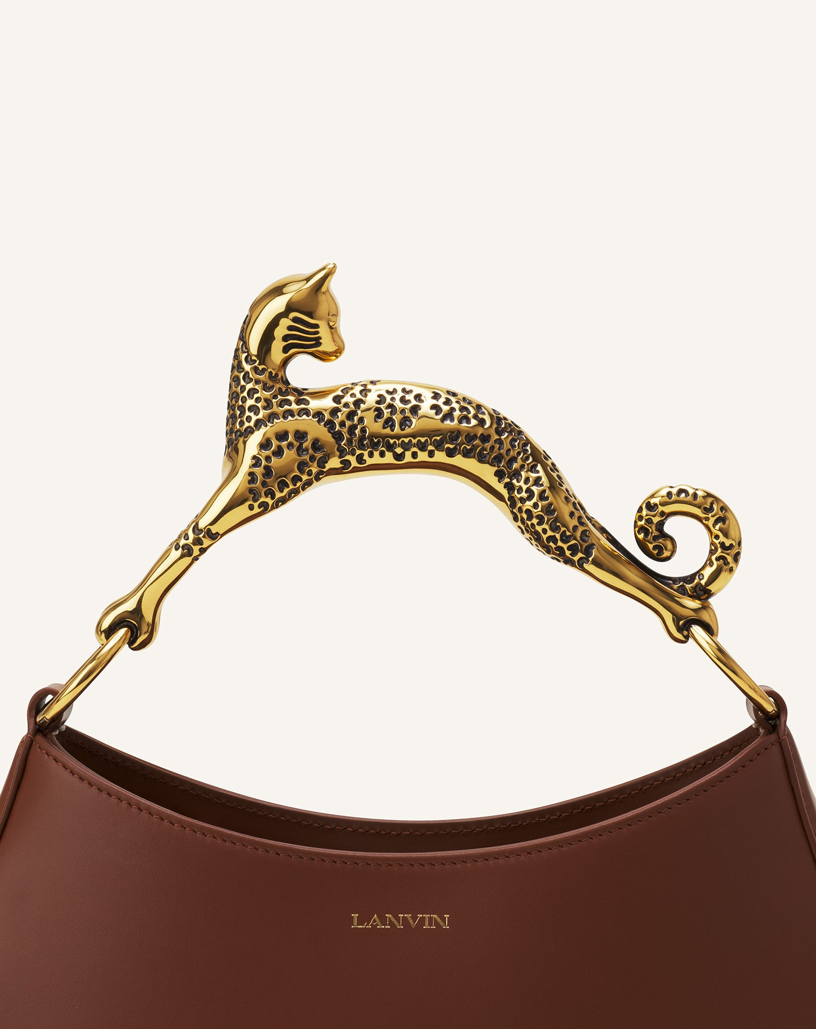 SAC HOBO CAT EN CUIR MARRON