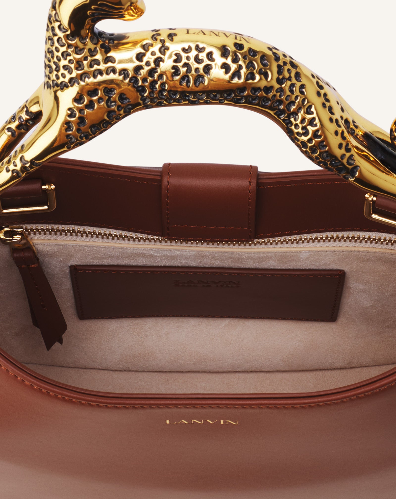 SAC HOBO CAT EN CUIR MARRON