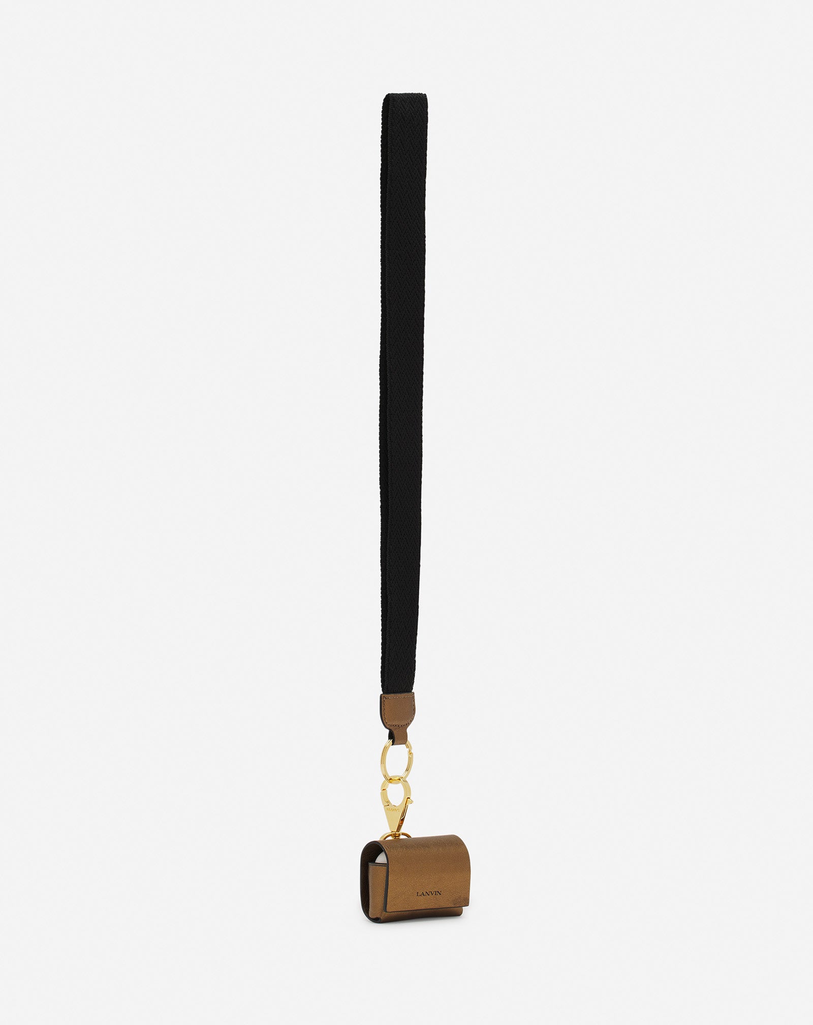 ÉTUI POUR AIRPODS PRO LANVIN SIGNATURE EN CUIR GRAINÉ MÉTALLISÉ