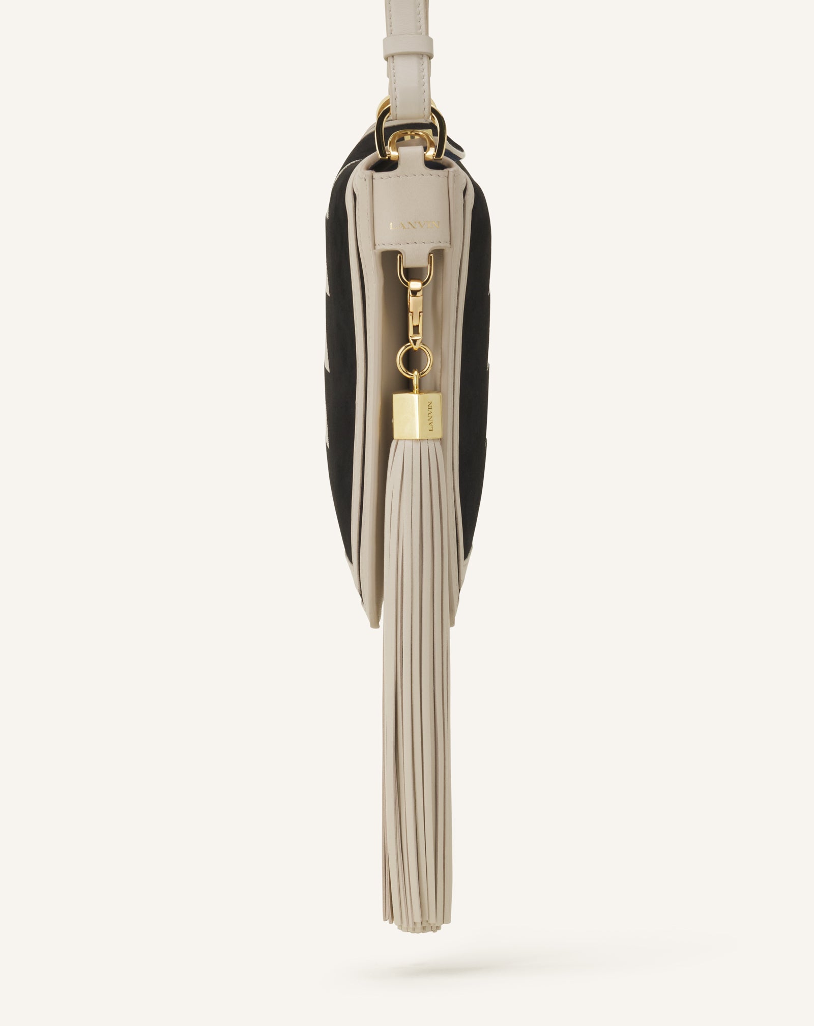 ACCESSOIRE DE SAC POMPON EN CUIR BLANC