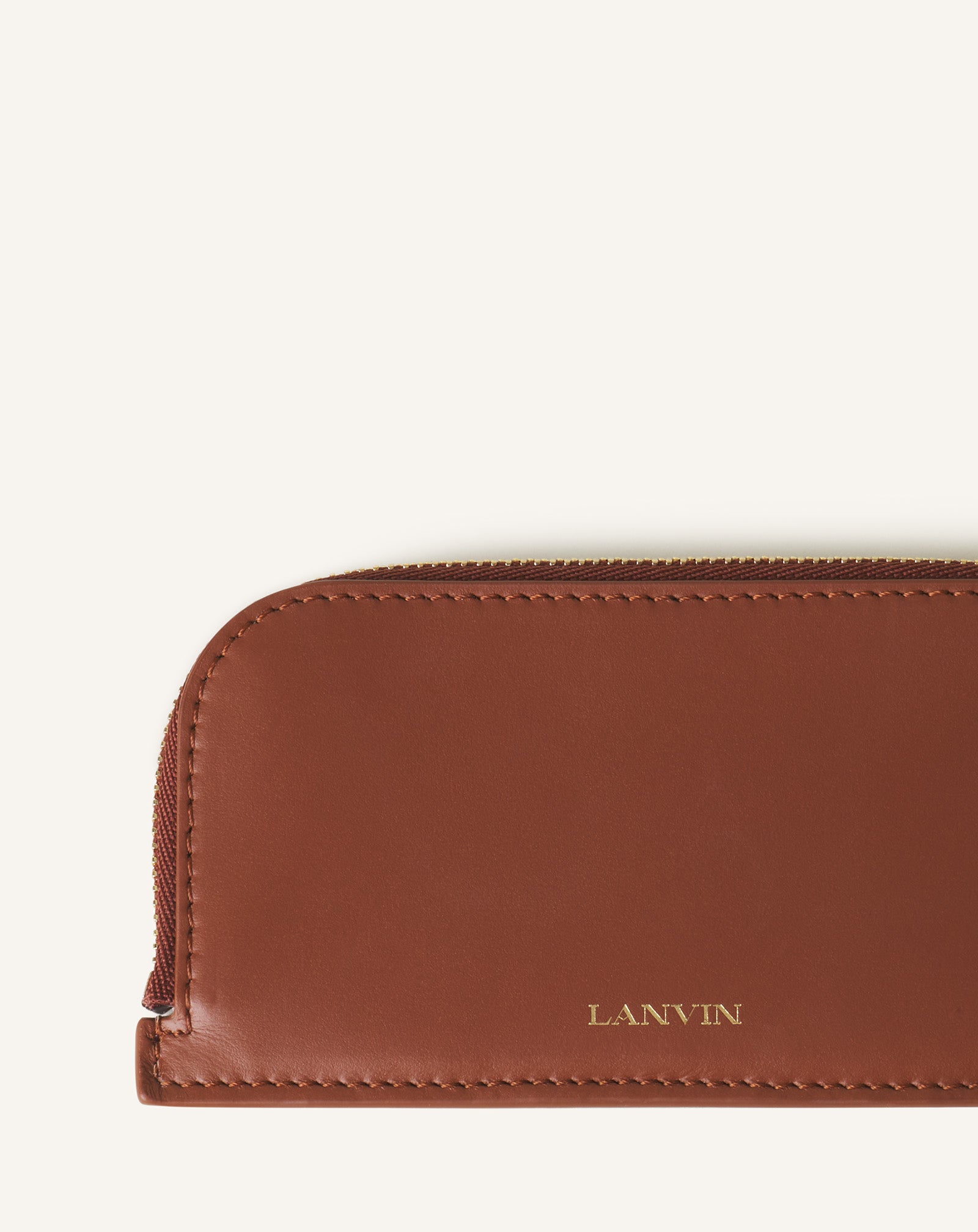 PORTE-CARTES CATCH BY LANVIN EN CUIR MARRON