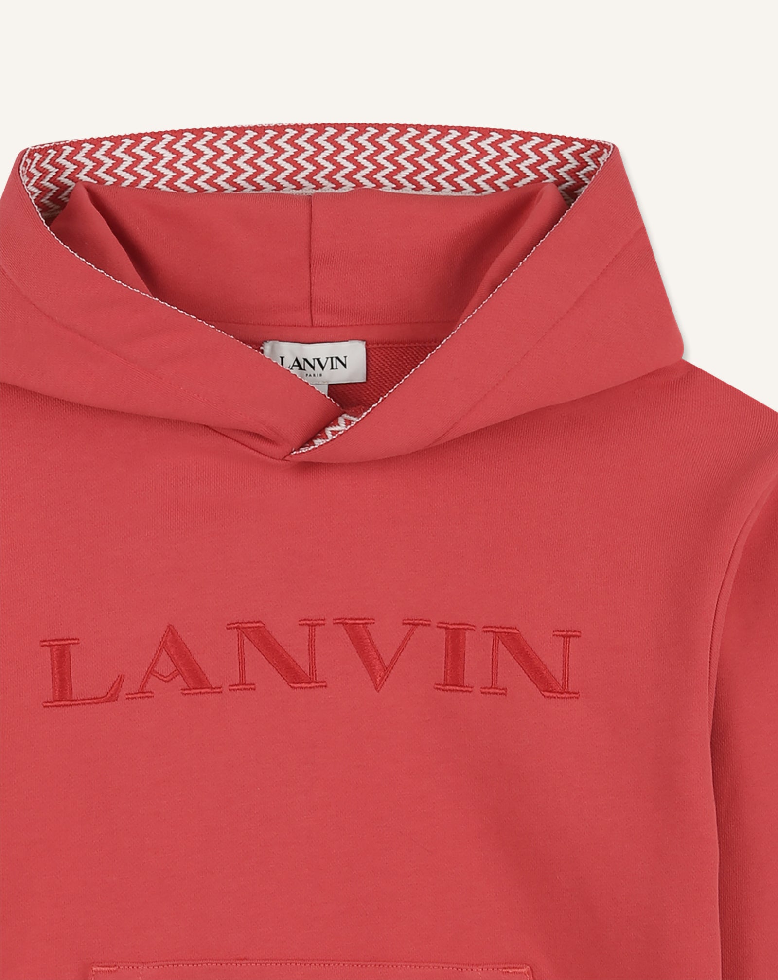 HOODIE LANVIN CURB BRODÉ EN COTON ROUGE