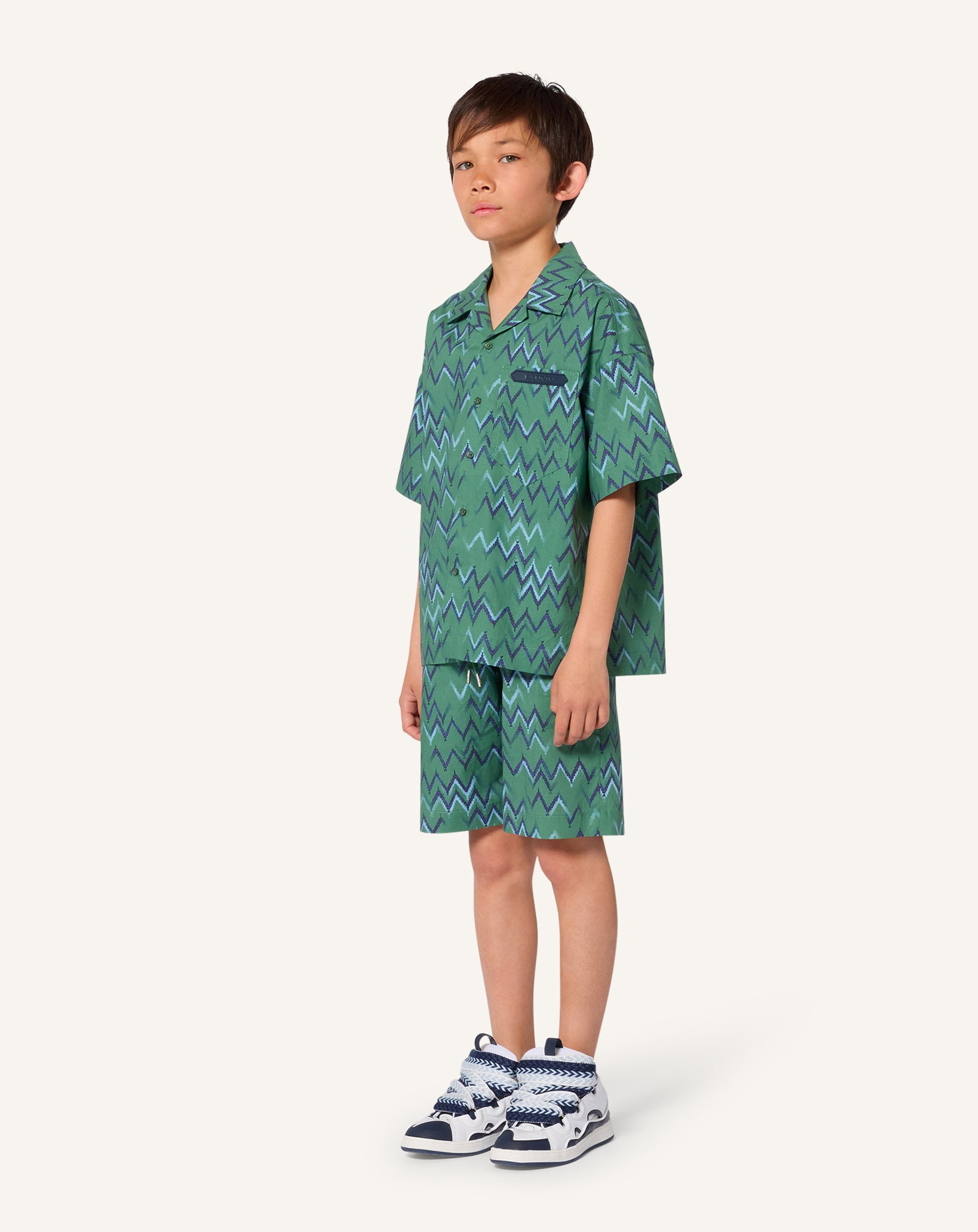 CHEMISE AMPLE IMPRIMÉ EN COTON VERT
