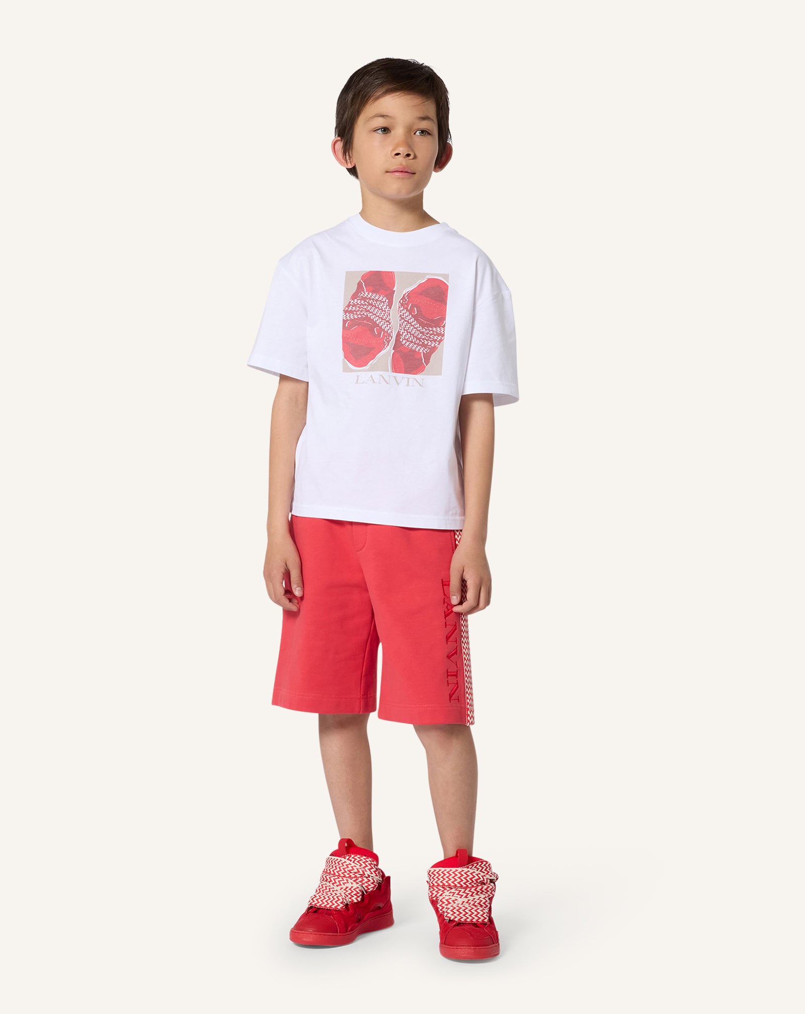 BERMUDA LANVIN CURB EN COTON ROUGE