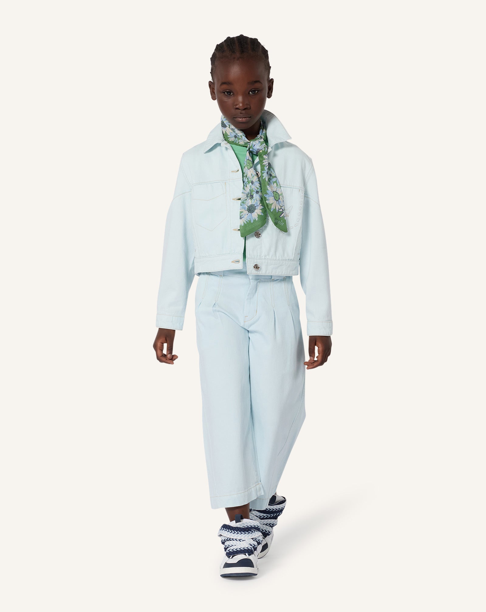PANTALON COUPE LARGE EN DENIM BLEU