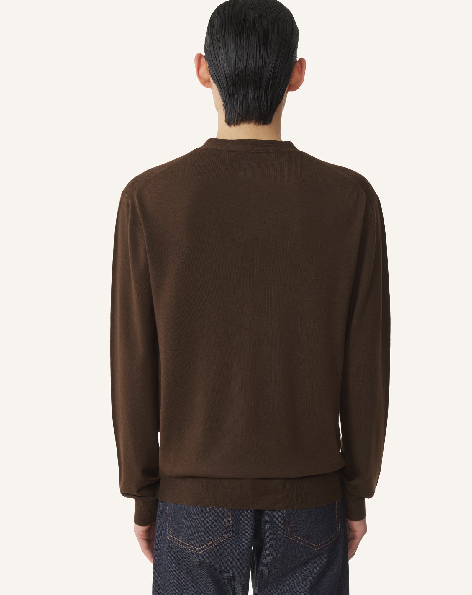 CARDIGAN CLASSIQUE EN LAINE MÉRINOS NOIR