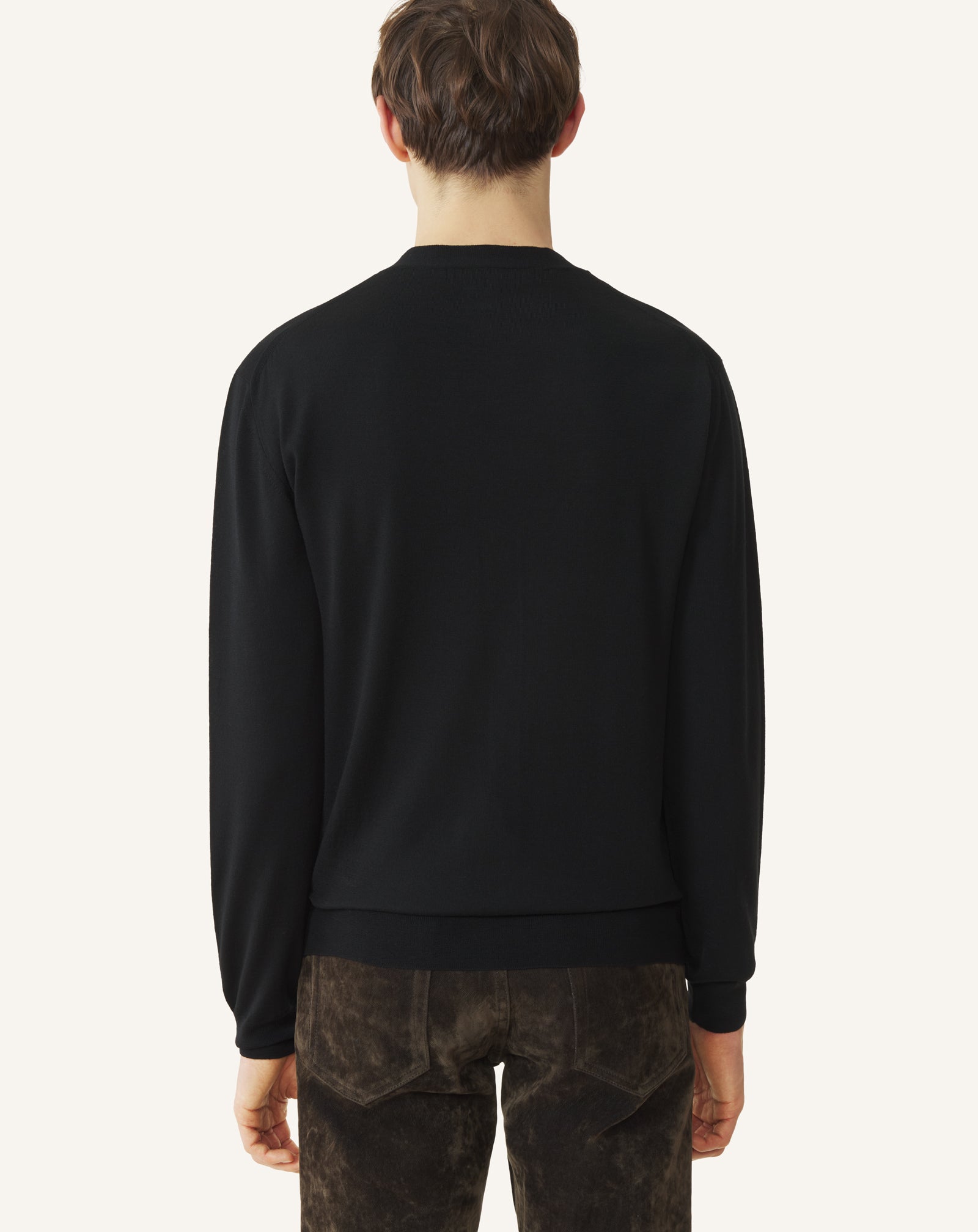 CARDIGAN CLASSIQUE EN LAINE MÉRINOS NOIR