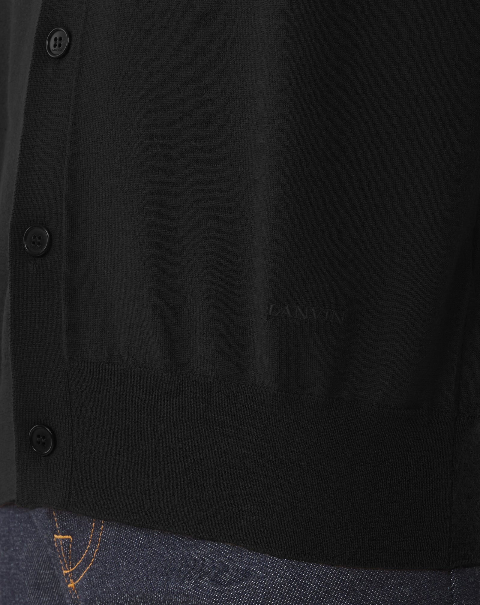 CARDIGAN CLASSIQUE EN LAINE MÉRINOS NOIR