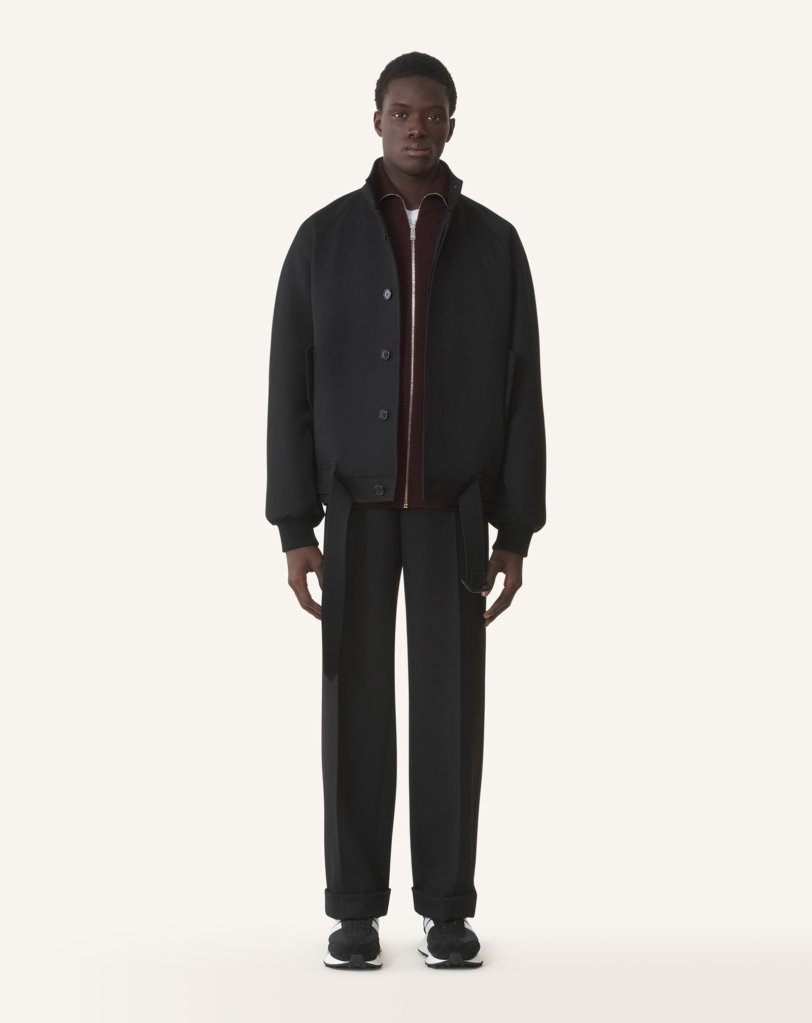 BLOUSON EN LAINE LÉGÈRE NOIR