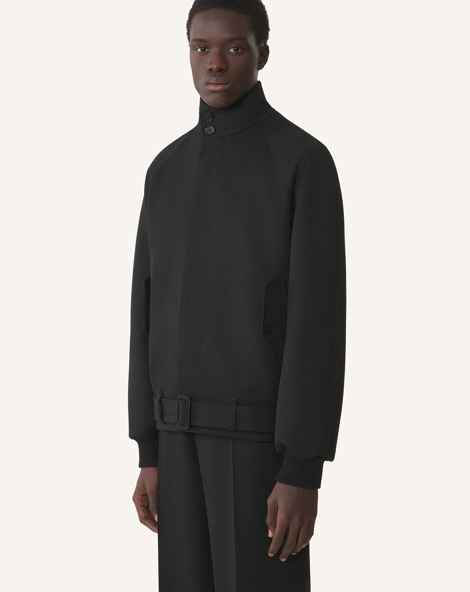 BLOUSON EN LAINE LÉGÈRE NOIR