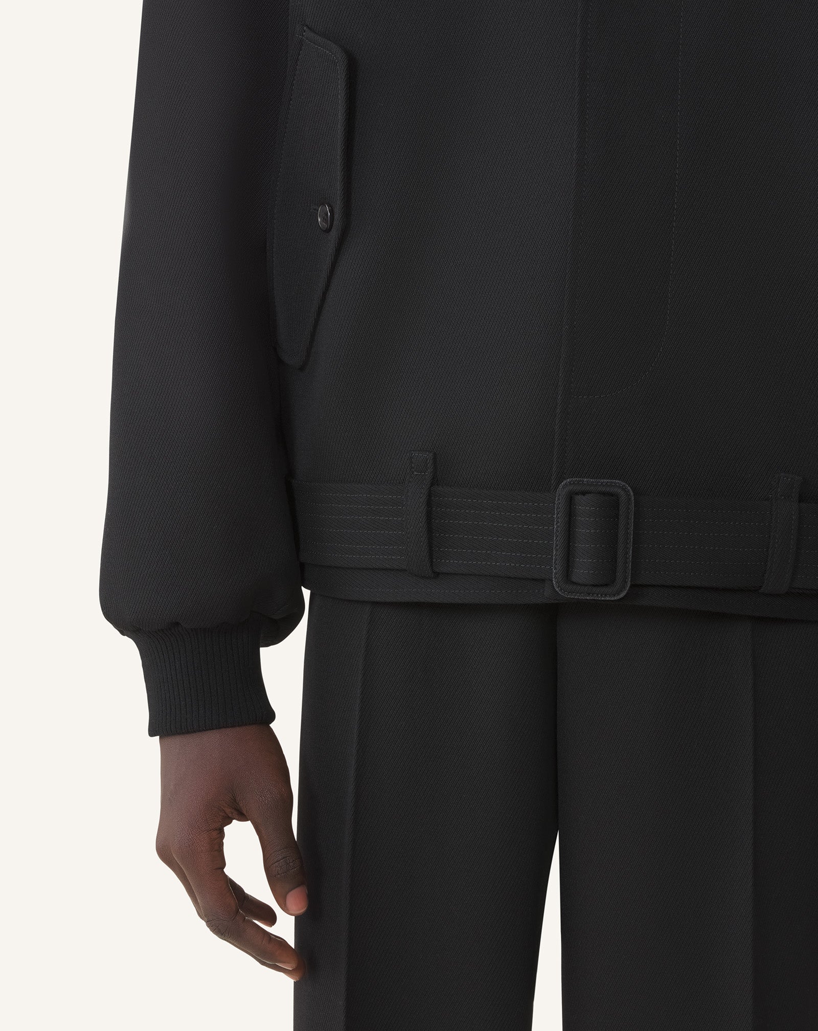 BLOUSON EN LAINE LÉGÈRE NOIR