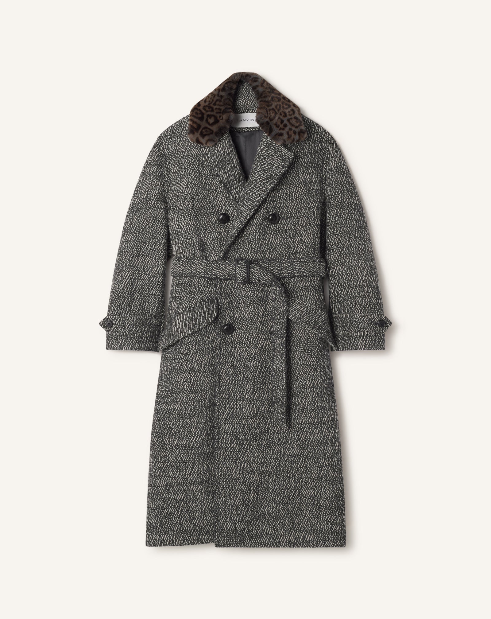 TRENCH AMPLE EN LAINE TEXTURÉE