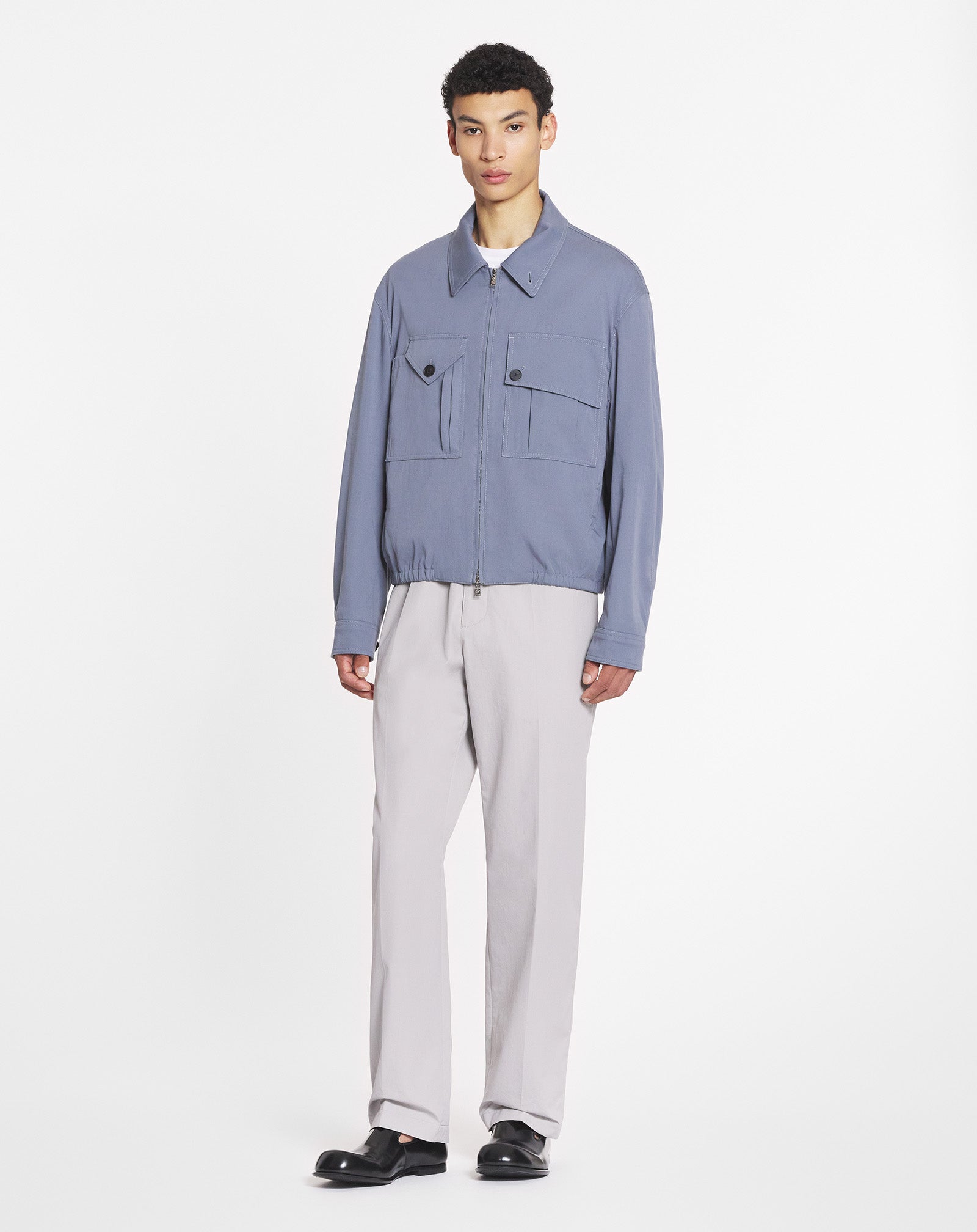 BLOUSON À POCHES EN COTON ET VISCOSE