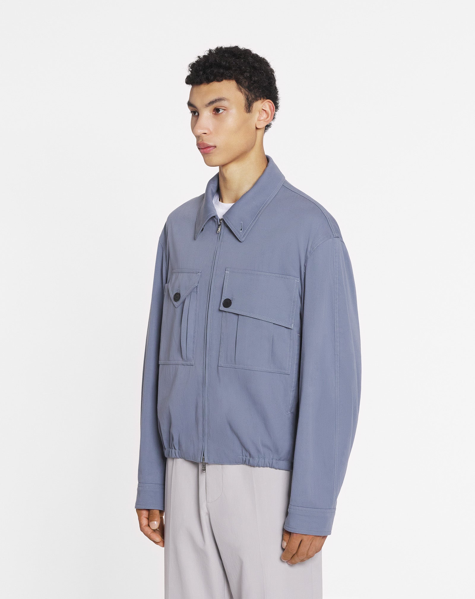 BLOUSON À POCHES EN COTON ET VISCOSE