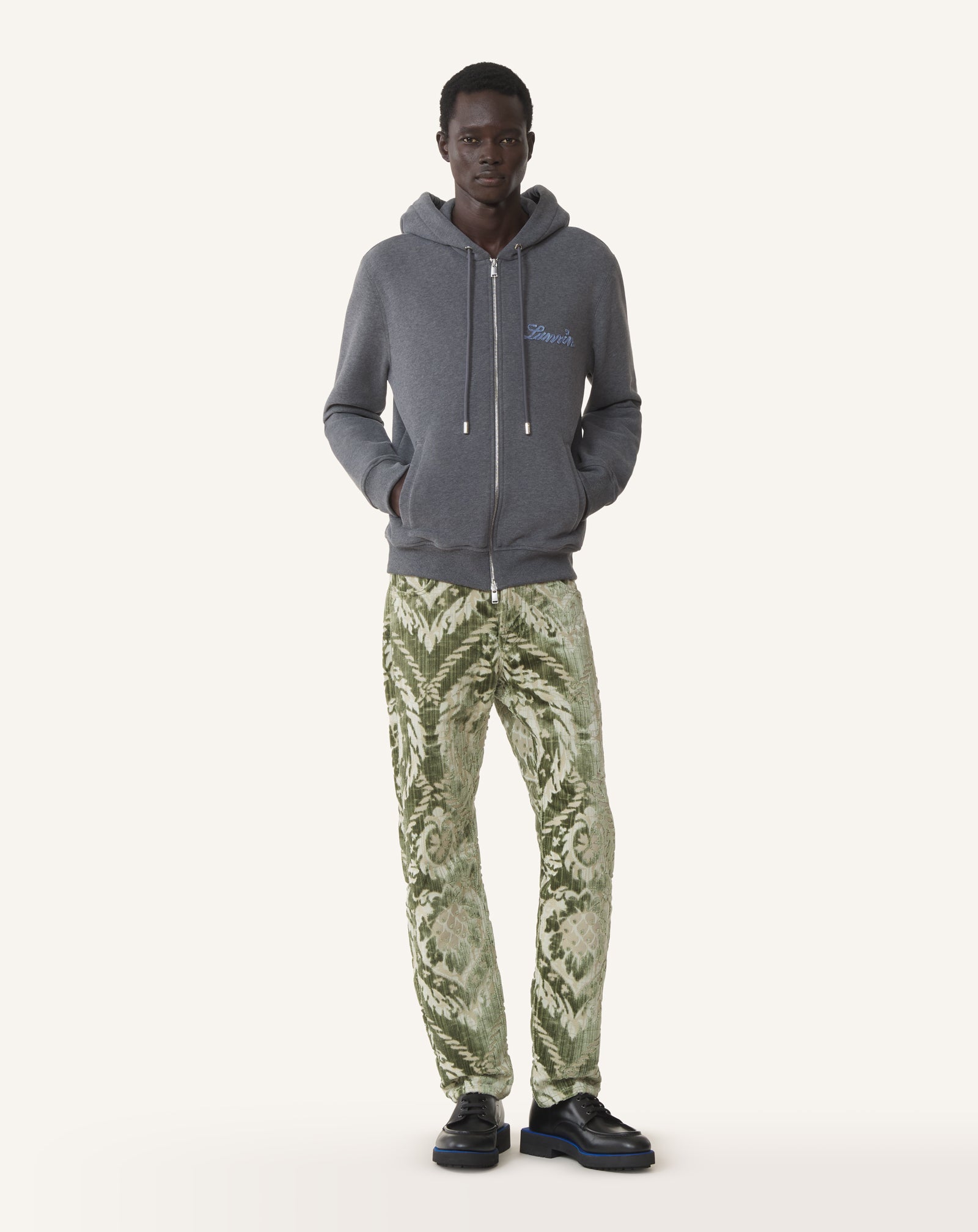HOODIE ZIPPÉ RUBAN LANVIN EN COTON ET CACHEMIRE NOIR