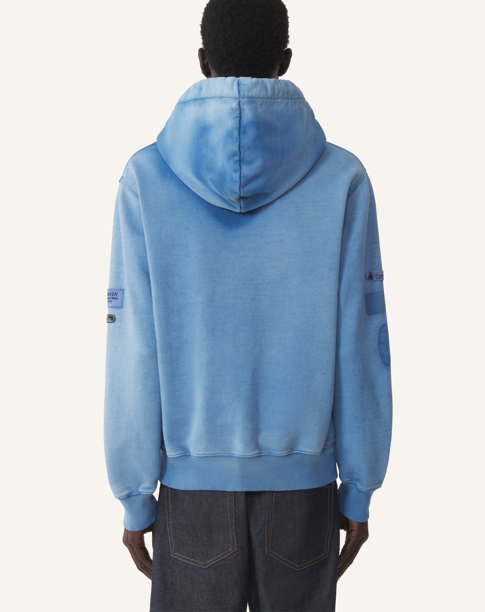 HOODIE EFFET USÉ CENTENAIRE BLEU