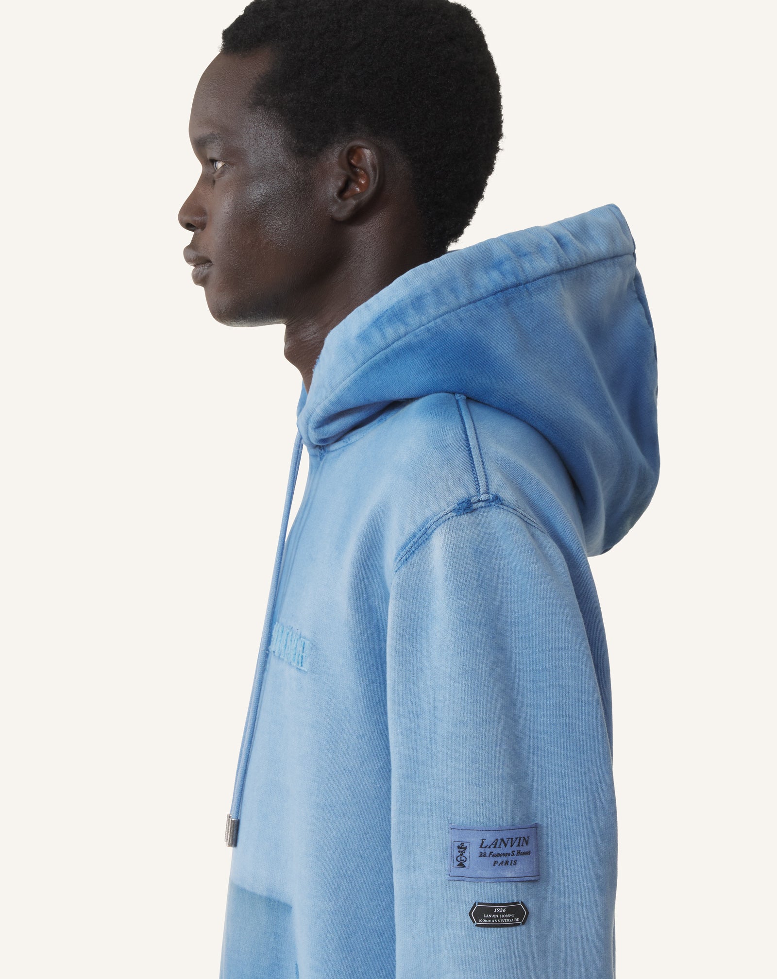 HOODIE EFFET USÉ CENTENAIRE BLEU