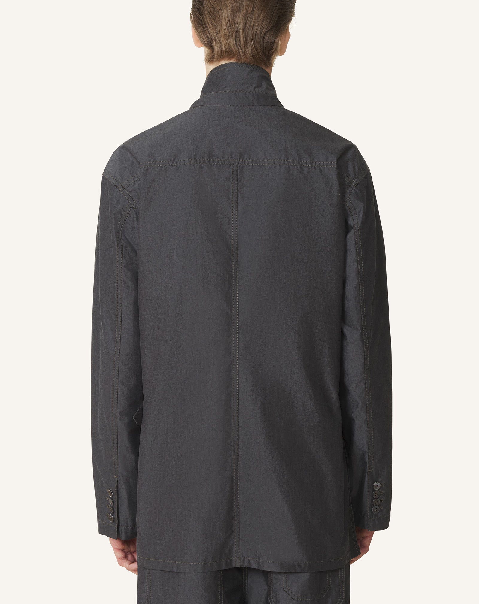 VESTE AMPLE EN CHAMBRAY NOIR