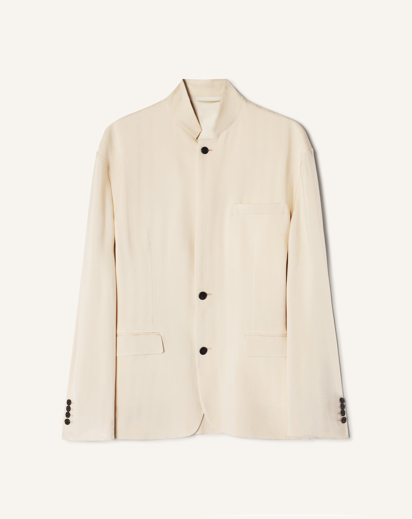 VESTE COL OFFICIER EN VISCOSE BLANC