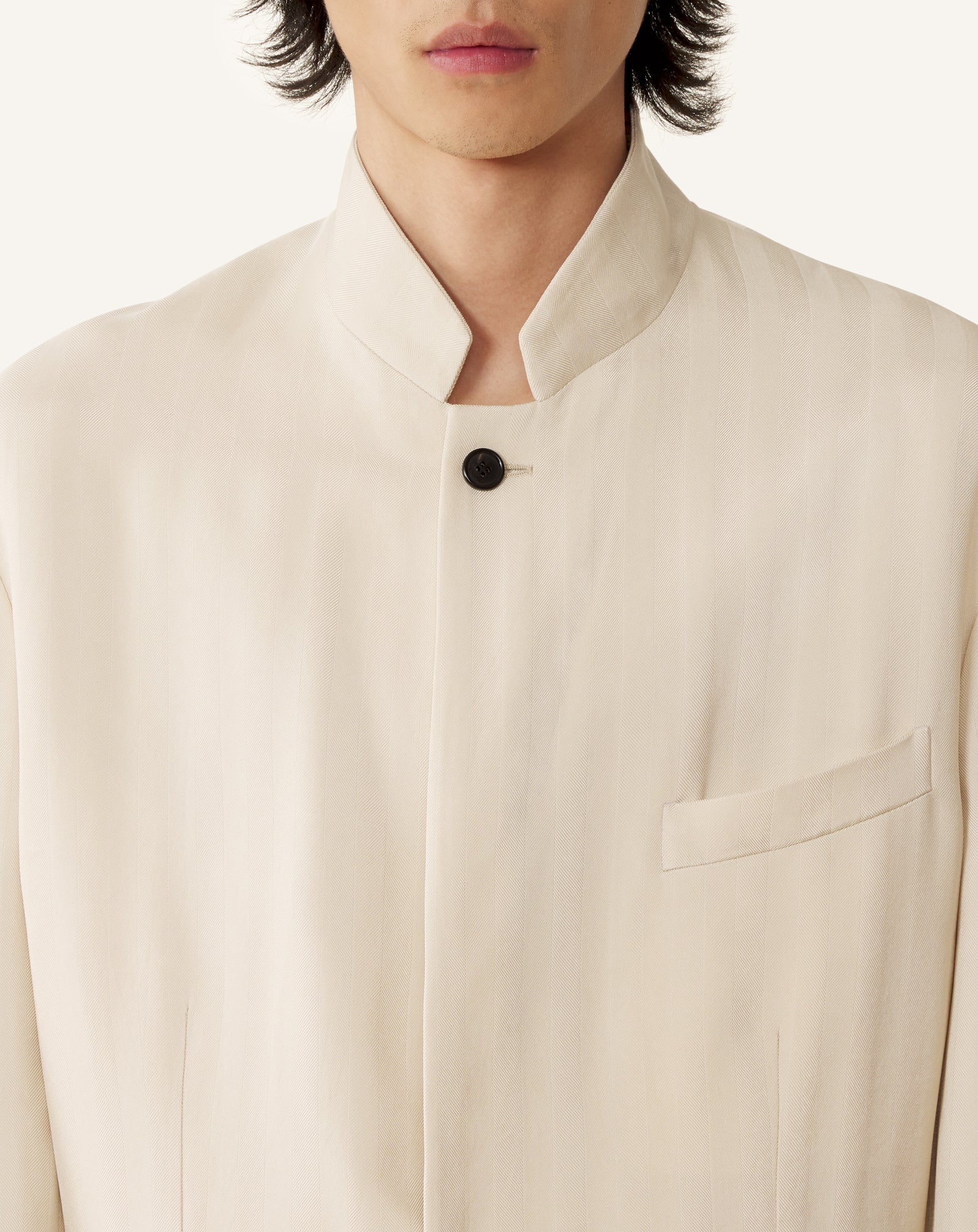 VISCOSE JACKET WITH STAND-UP COLLAR