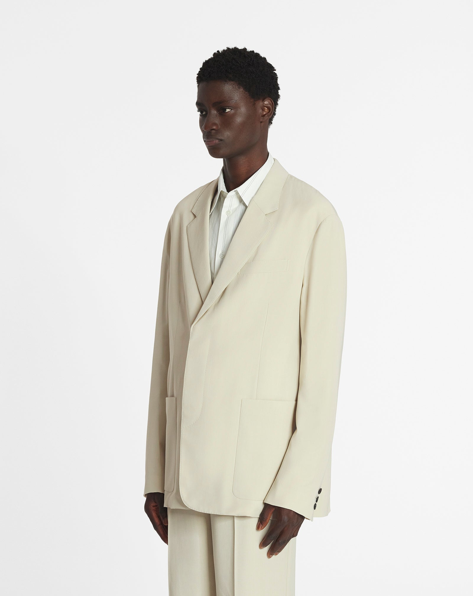 VESTE AMPLE EN LAINE MÉLANGÉE