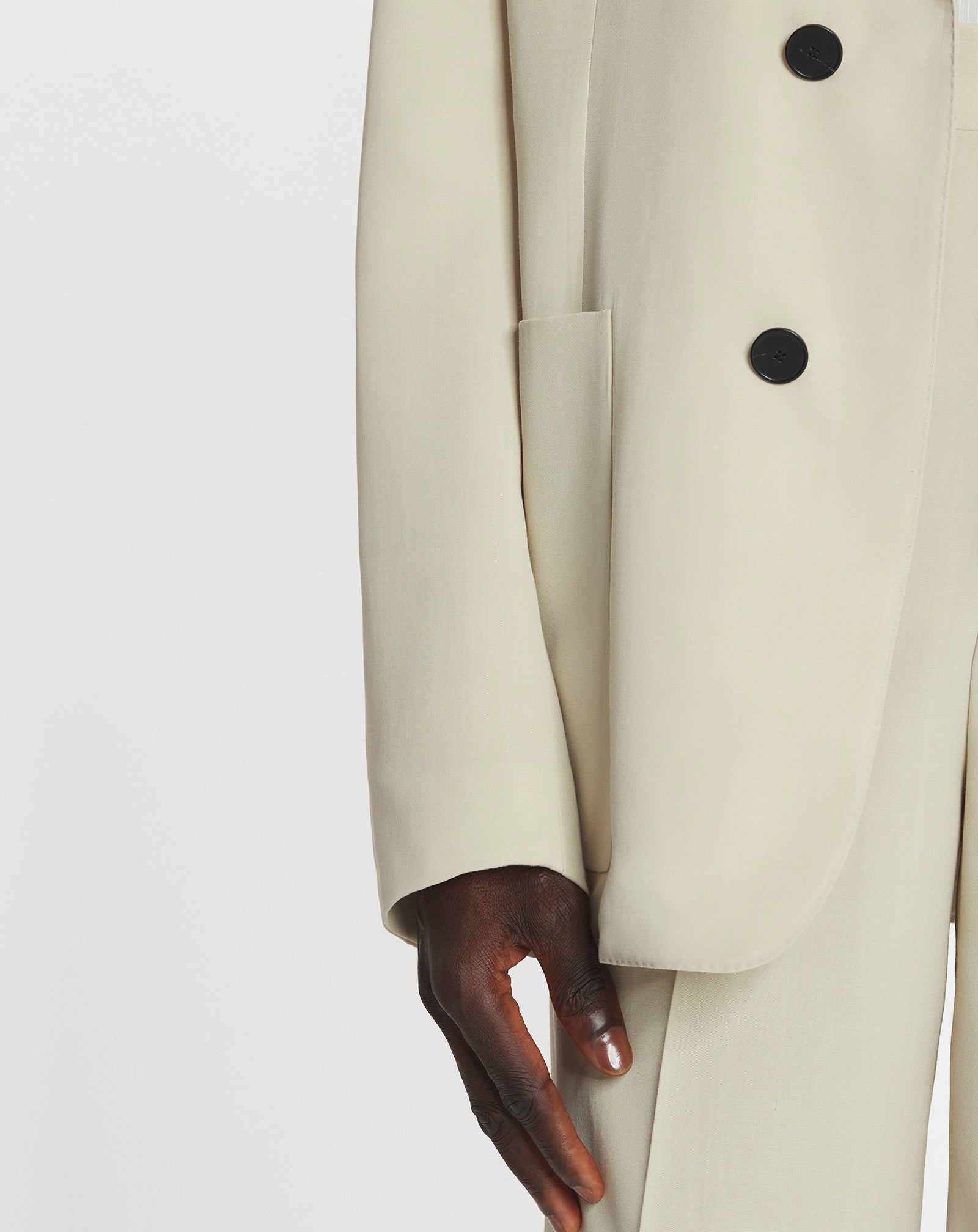 VESTE AMPLE EN LAINE MÉLANGÉE