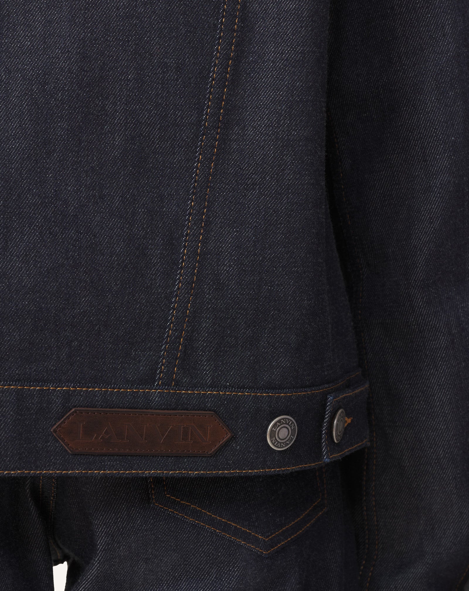 VESTE CLASSIQUE EN DENIM ET FLANELLE DE LAINE BLEU