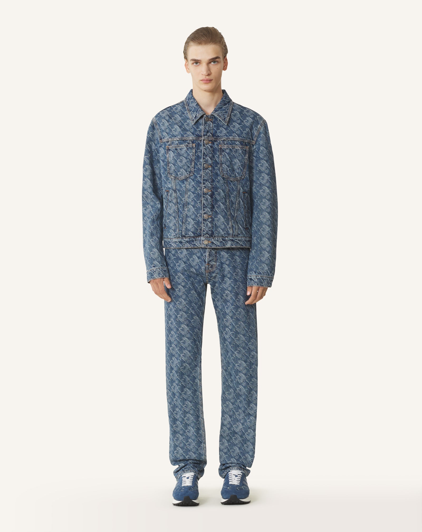 VESTE EN DENIM JACQUARD LUNAR YEAR BLEU