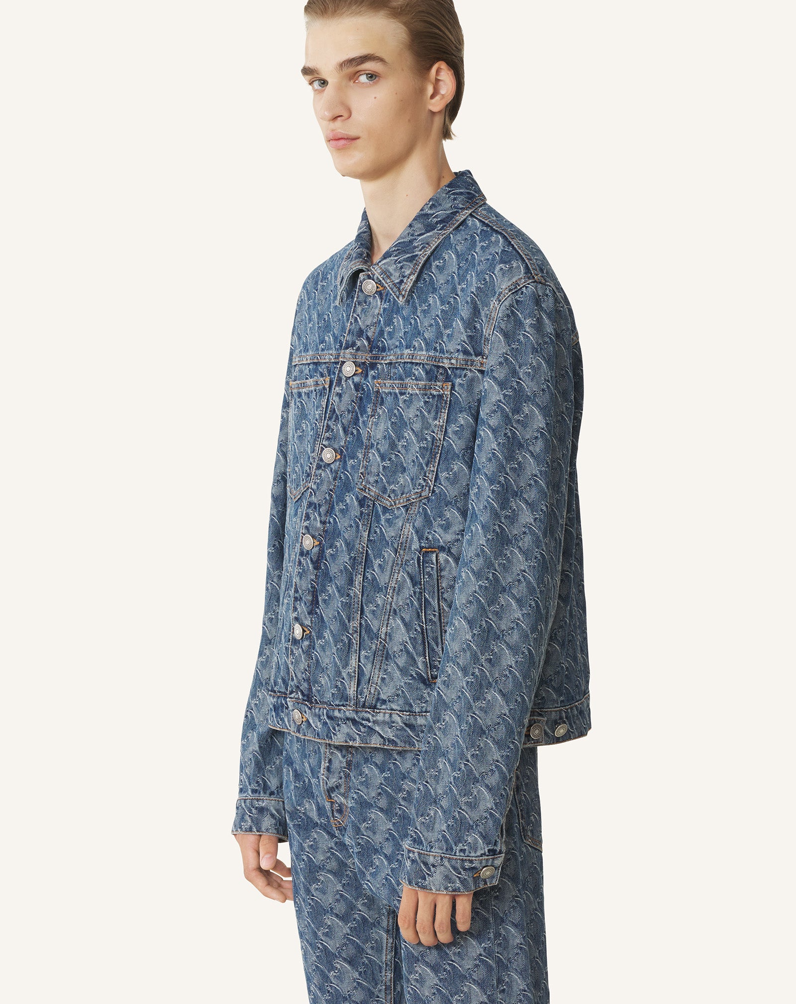 VESTE EN DENIM JACQUARD LUNAR YEAR BLEU