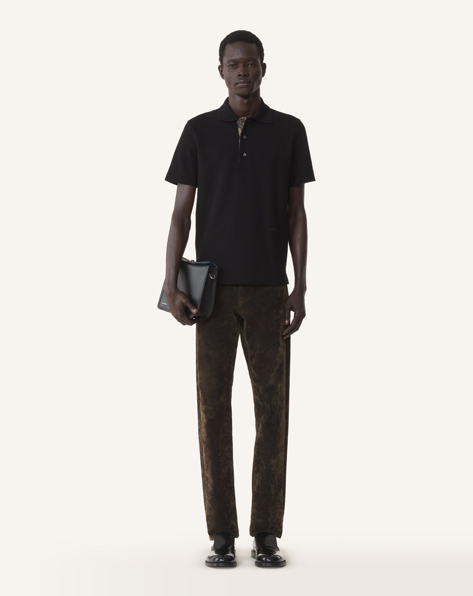 POLO EN COTON PIQUÉ NOIR