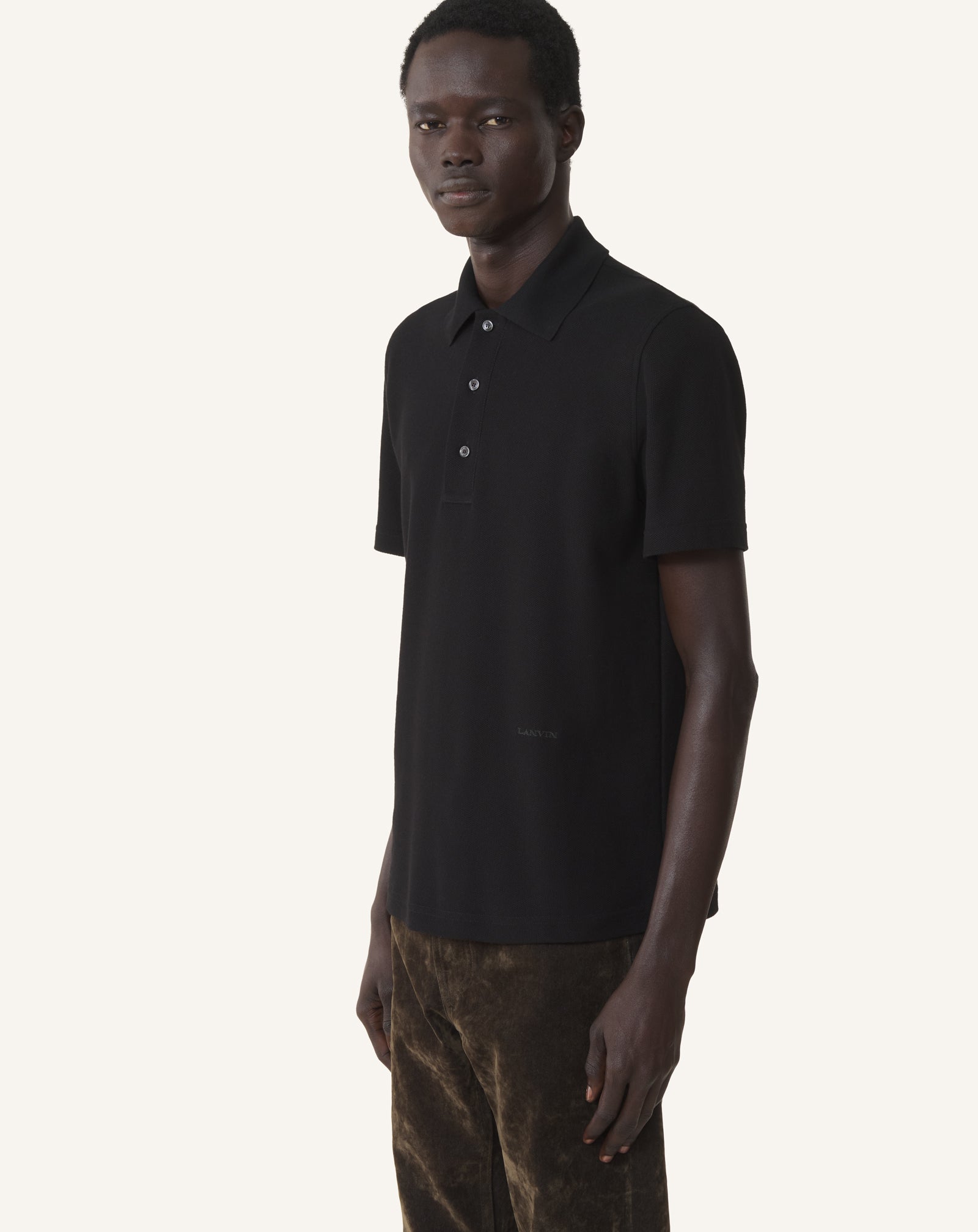 POLO EN COTON PIQUÉ NOIR