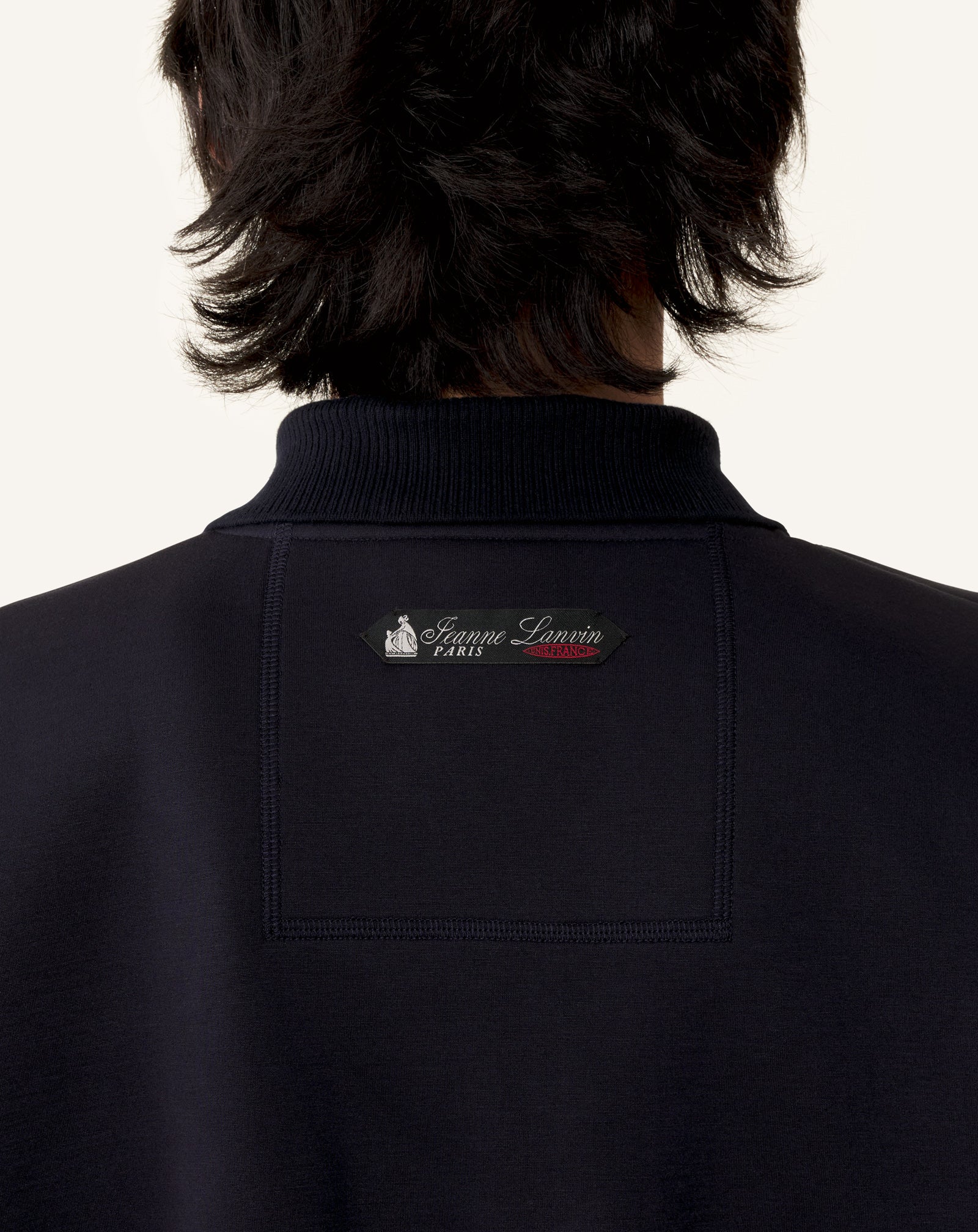 POLO AMPLE EN JERSEY DOUBLE FACE BLEU