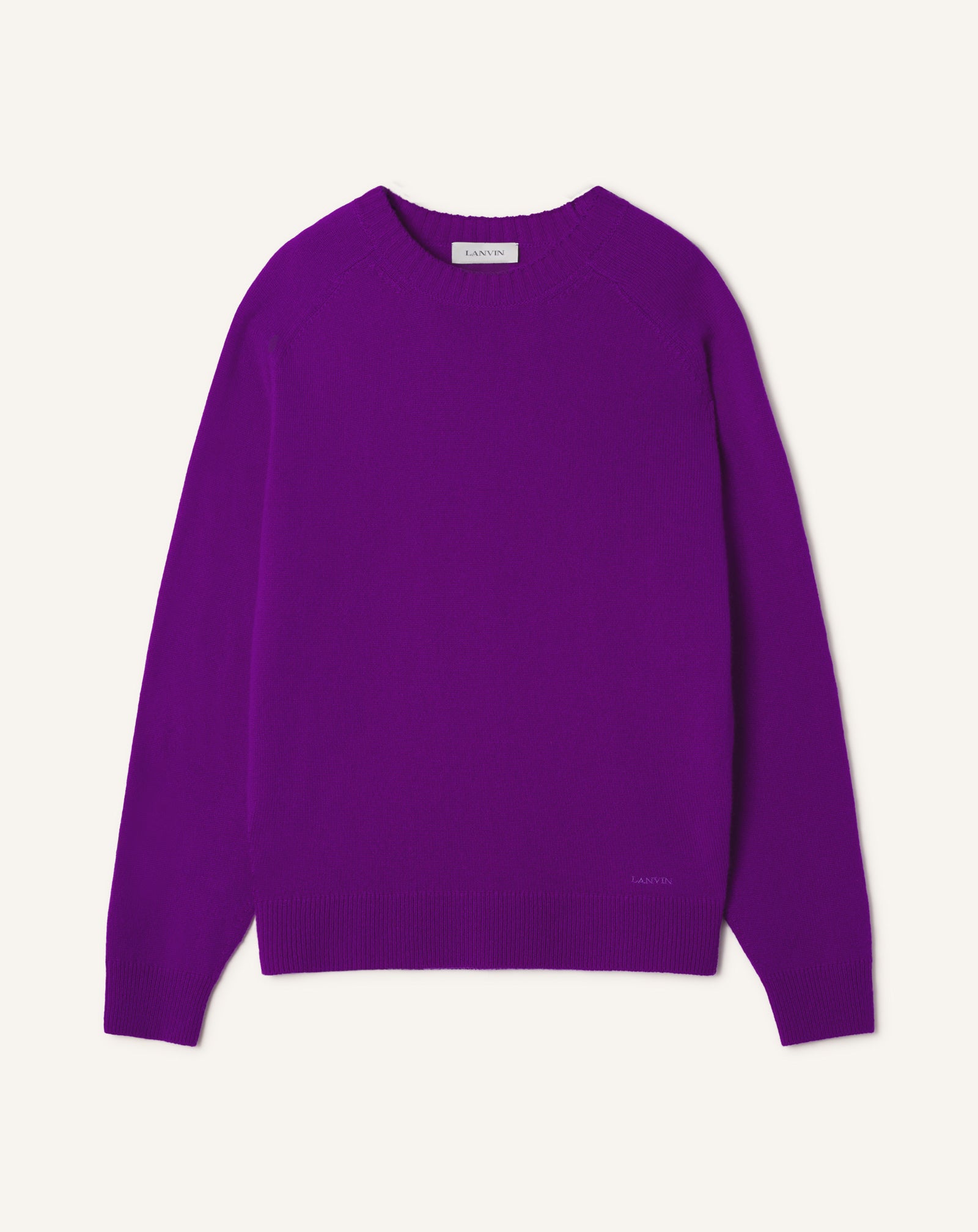 PULL DROIT EN CACHEMIRE VIOLET