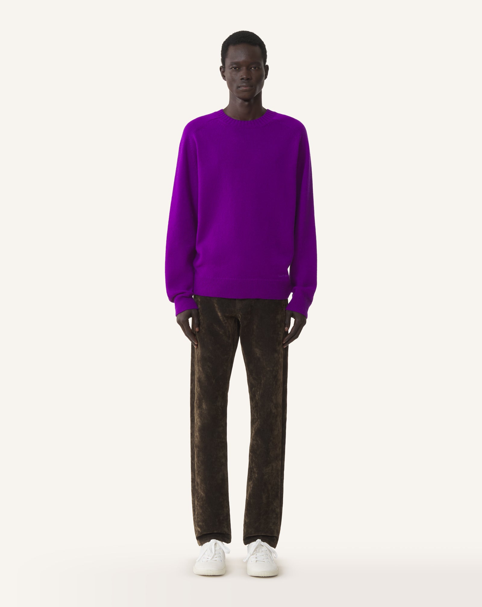 PULL DROIT EN CACHEMIRE VIOLET