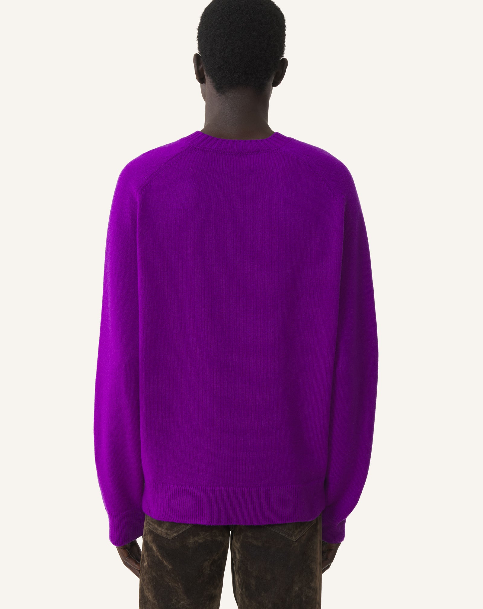 PULL DROIT EN CACHEMIRE VIOLET
