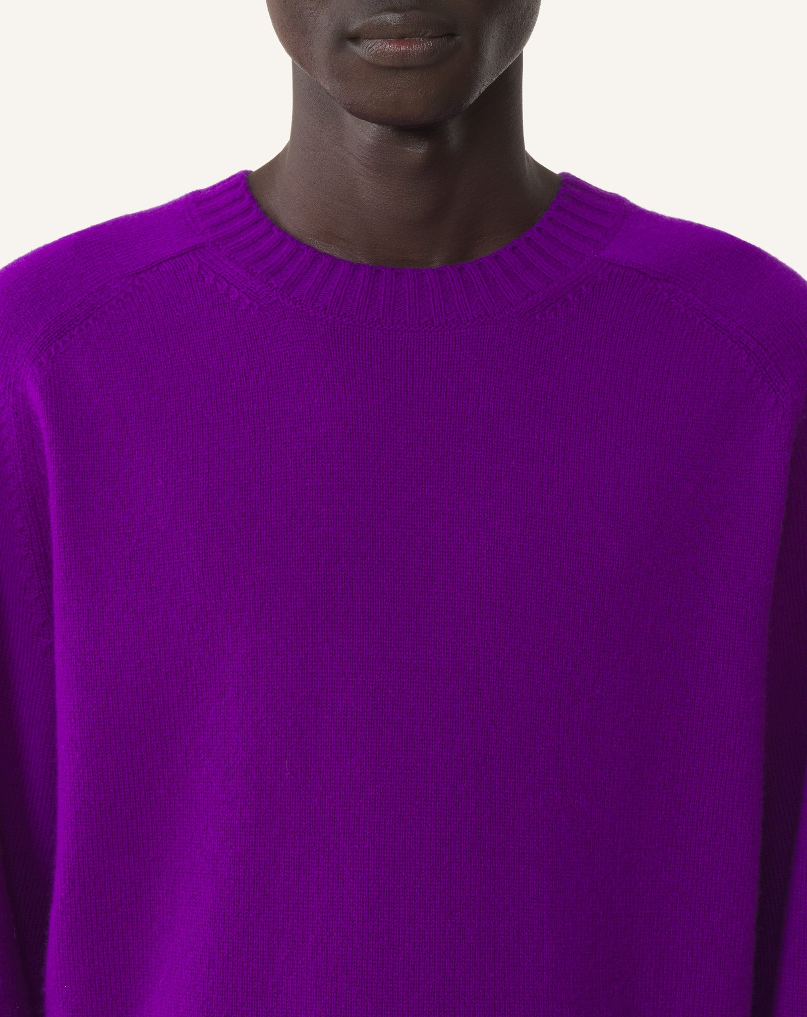 PULL DROIT EN CACHEMIRE VIOLET