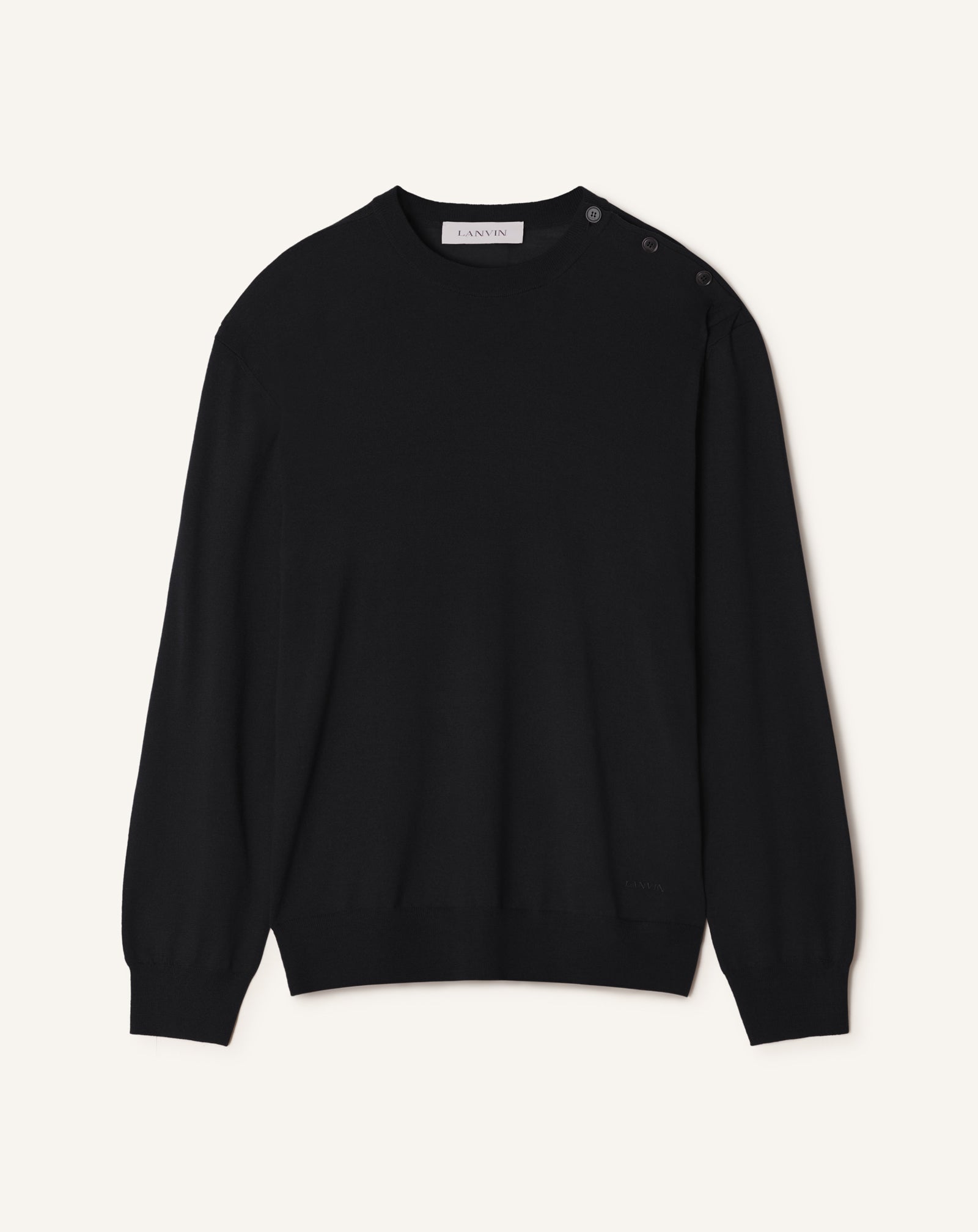 PULL CLASSIQUE EN LAINE MÉRINOS NOIR