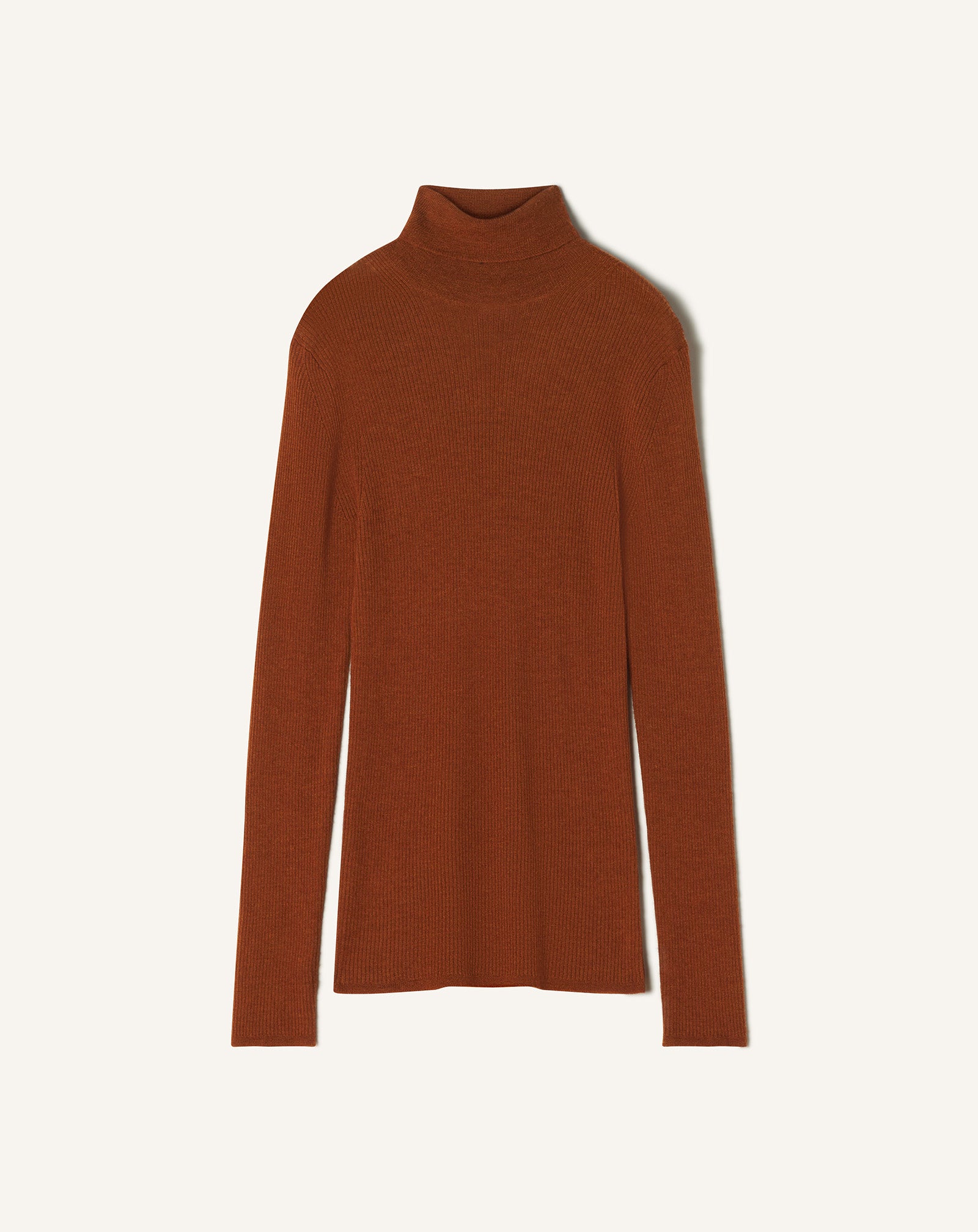 PULL COL ROULÉ EN MÉRINOS ET SOIE