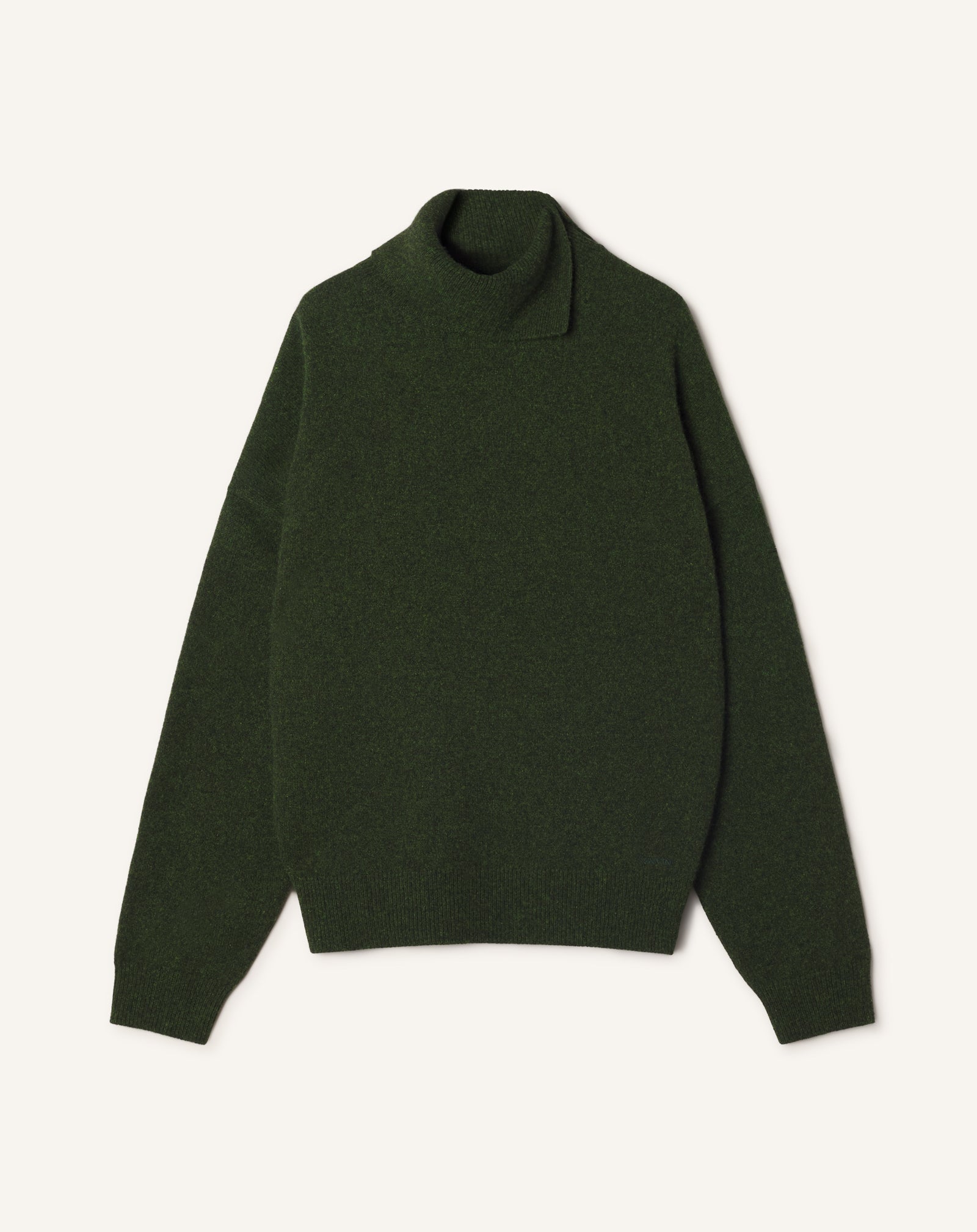 PULL COL BOUTONNÉ EN CACHEMIRE VERT