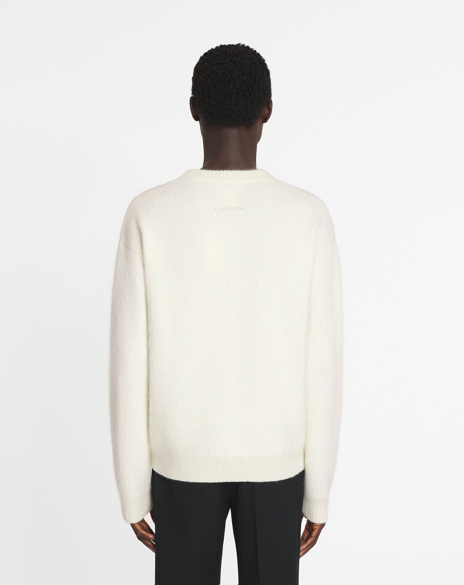 PULL À RAYURES EN MOHAIR BROSSÉ