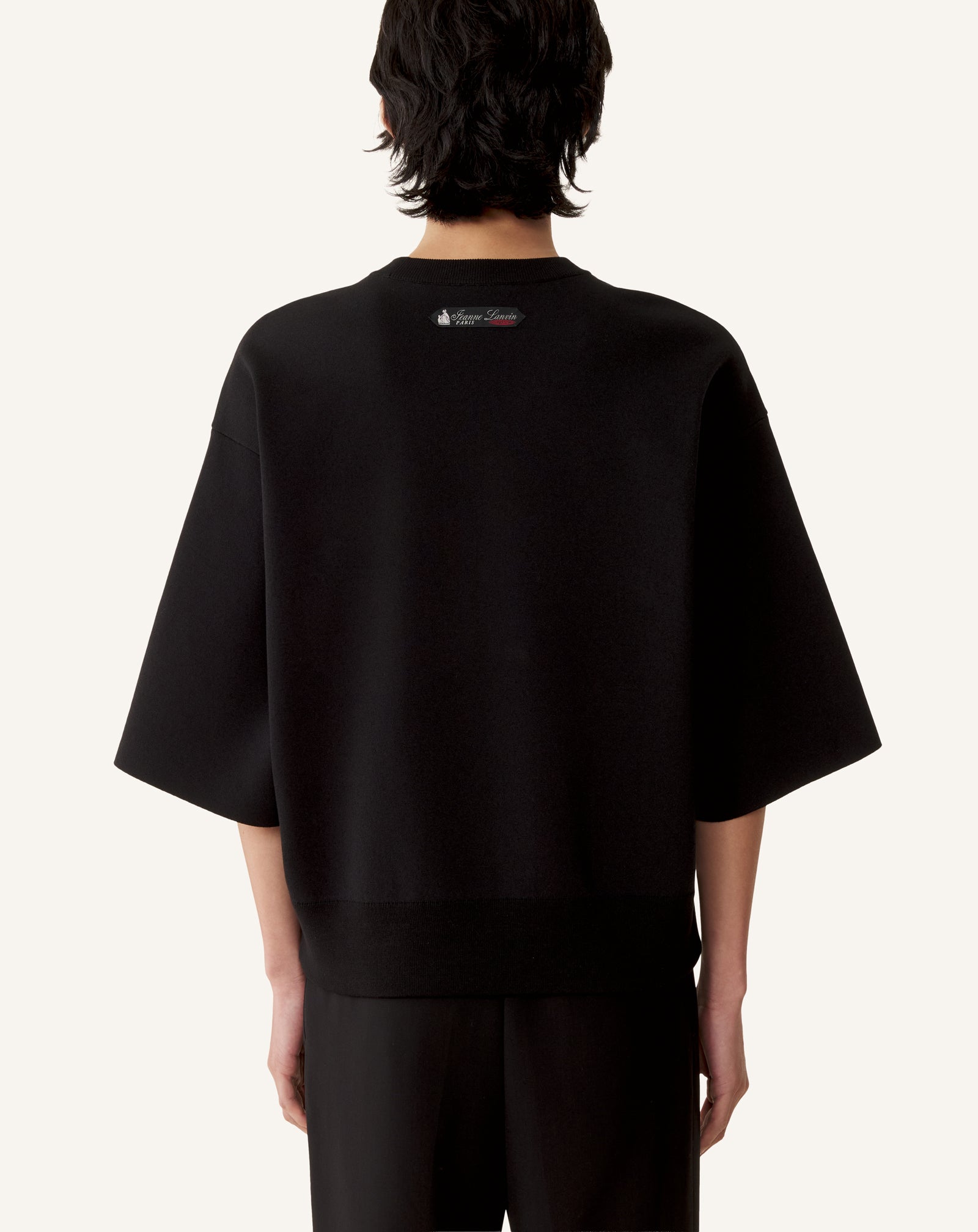 T-SHIRT AMPLE EN JACQUARD DE SOIE ET COTON