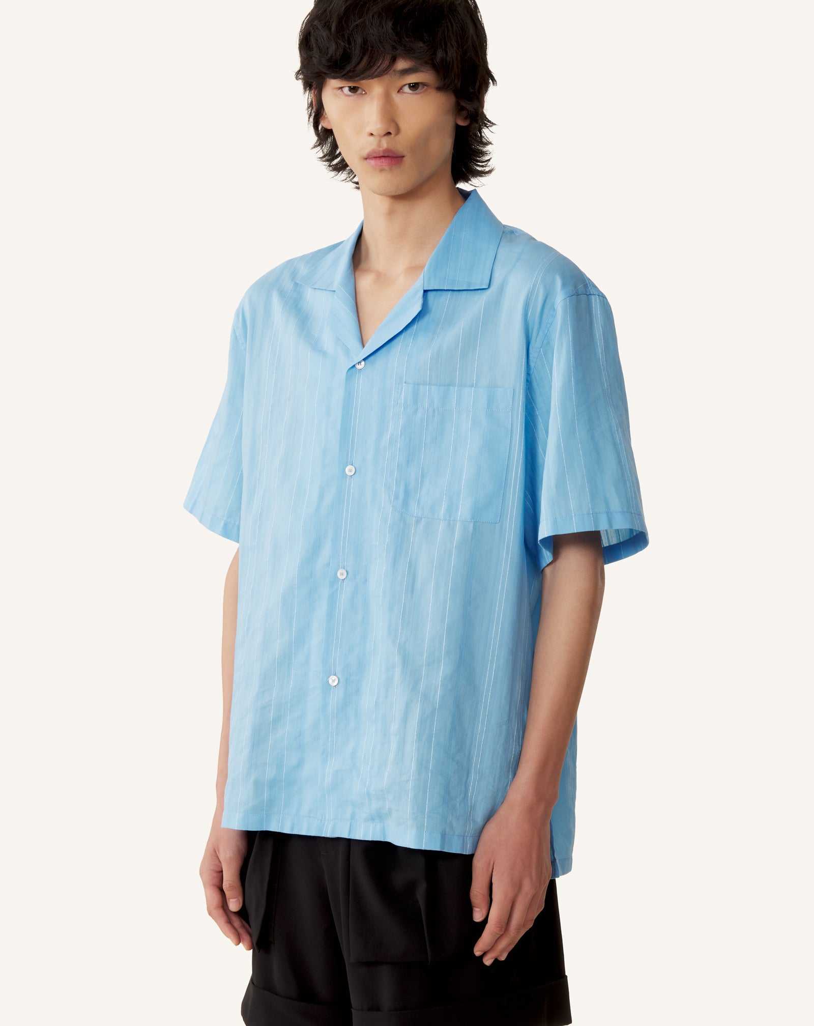 CHEMISE TEXTURÉE EN COTON ET SOIE